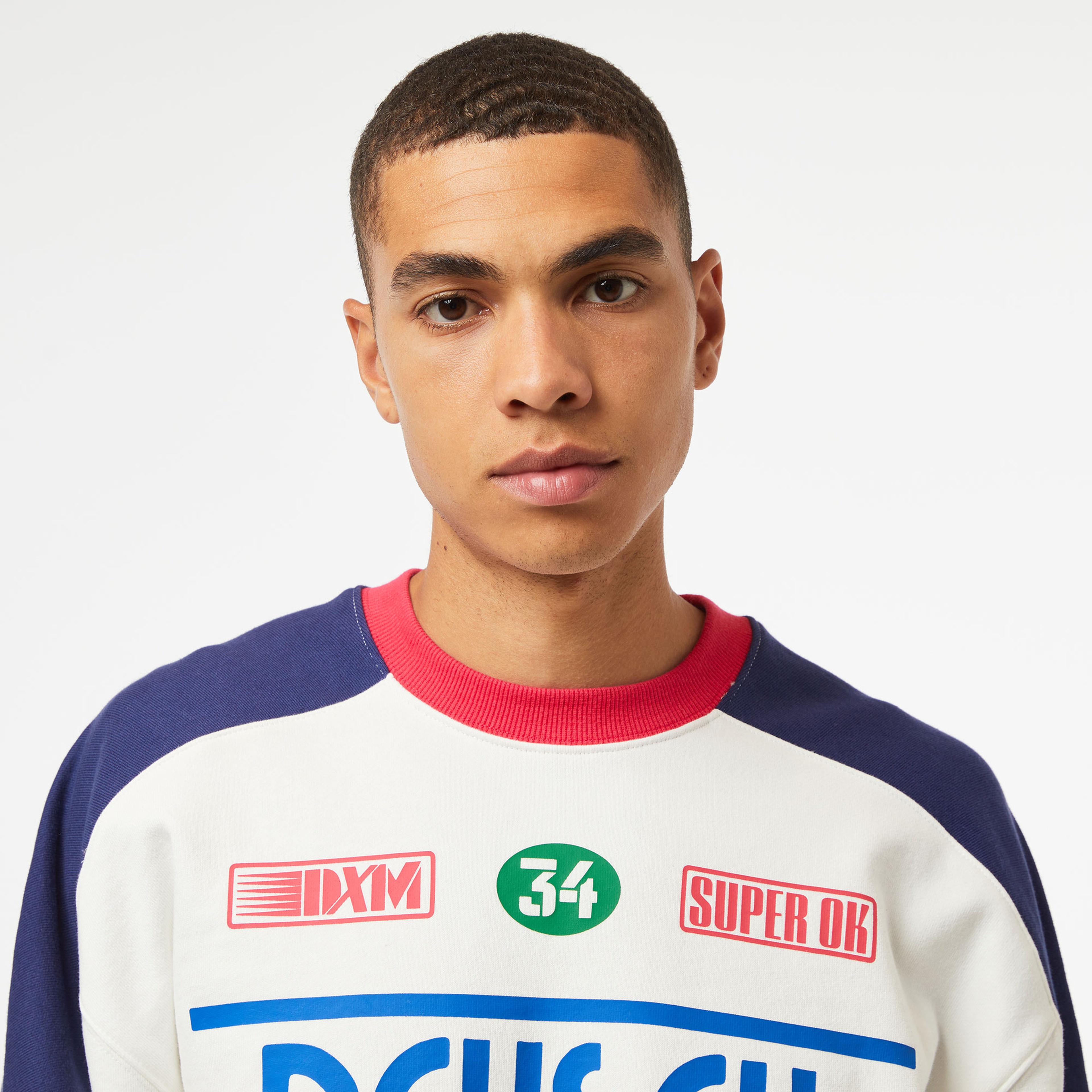 Deus Ex Machina Fixer Crew Erkek Beyaz Sweatshirt