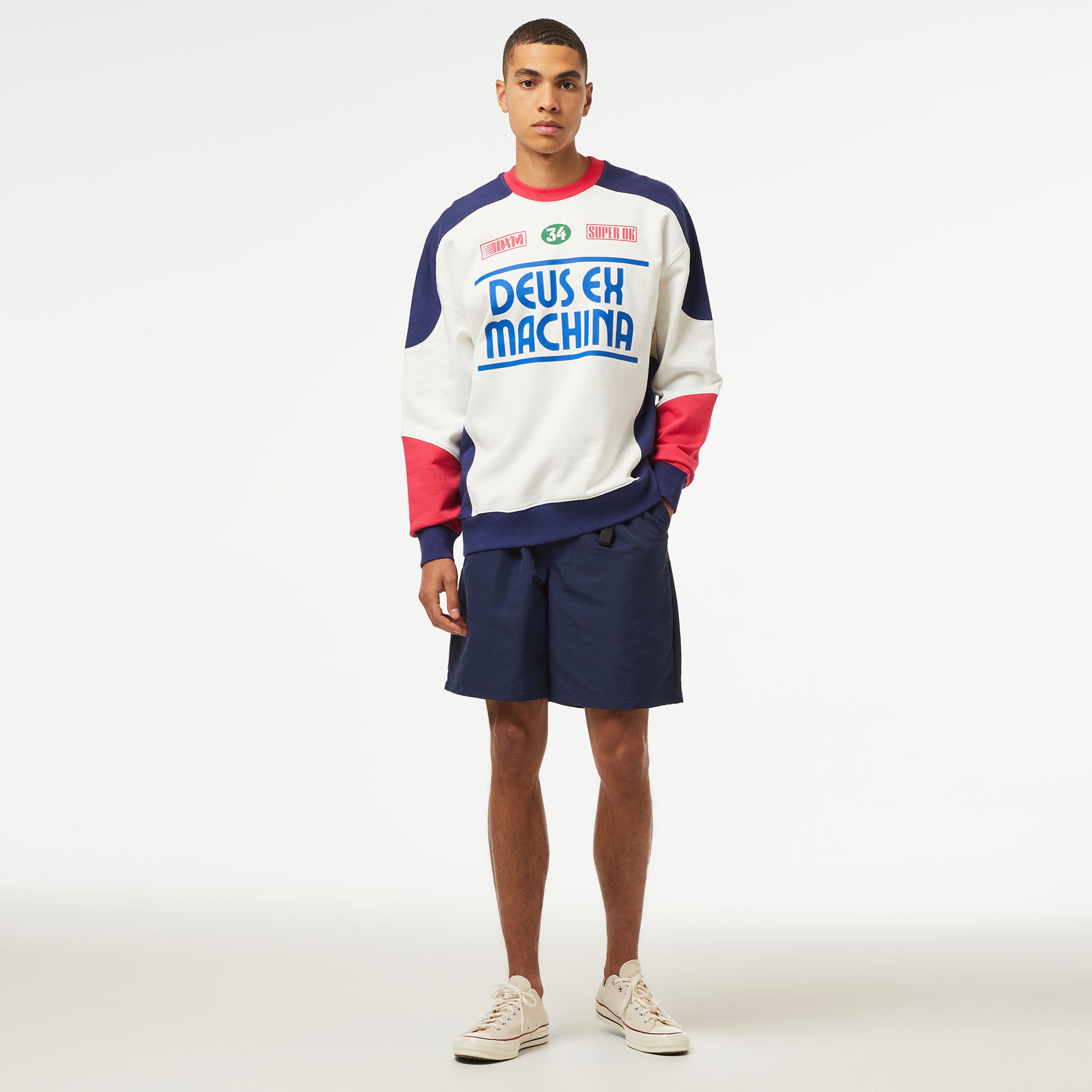 Deus Ex Machina Fixer Crew Erkek Beyaz Sweatshirt