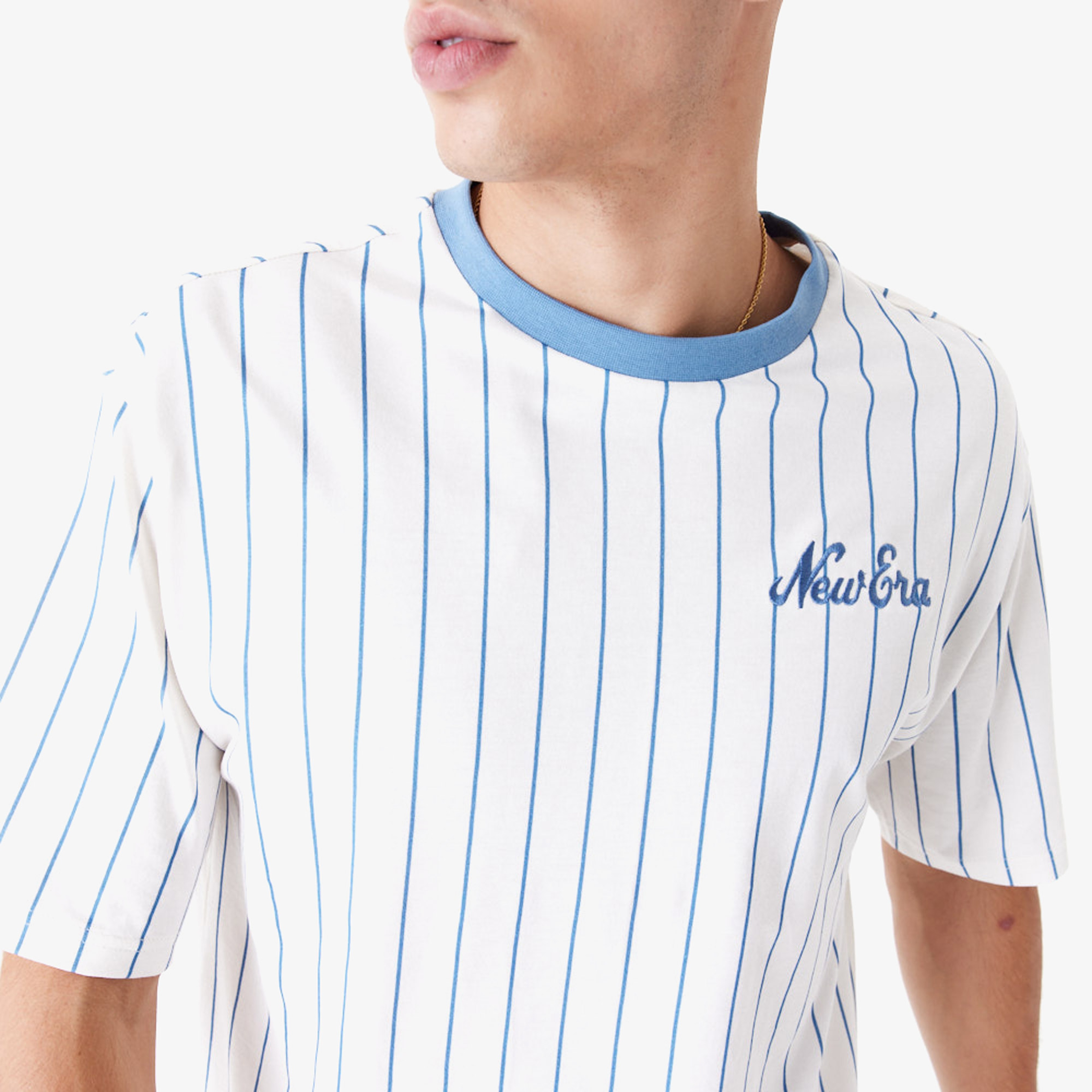 New Era Ne Pinstripe Os Erkek Beyaz Tshırt