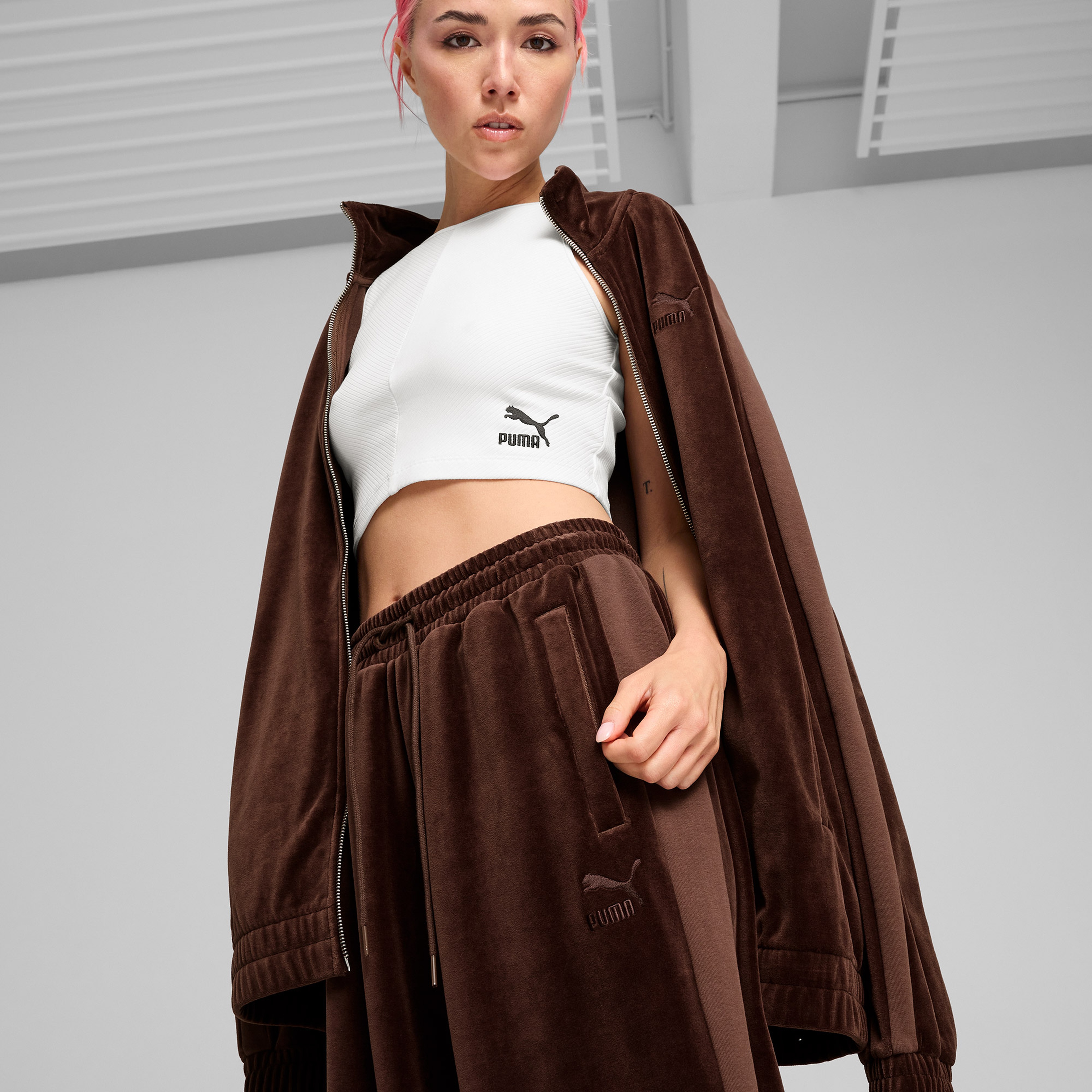 Puma T7 Oversized Track Erkek Kahverengi Pantolon