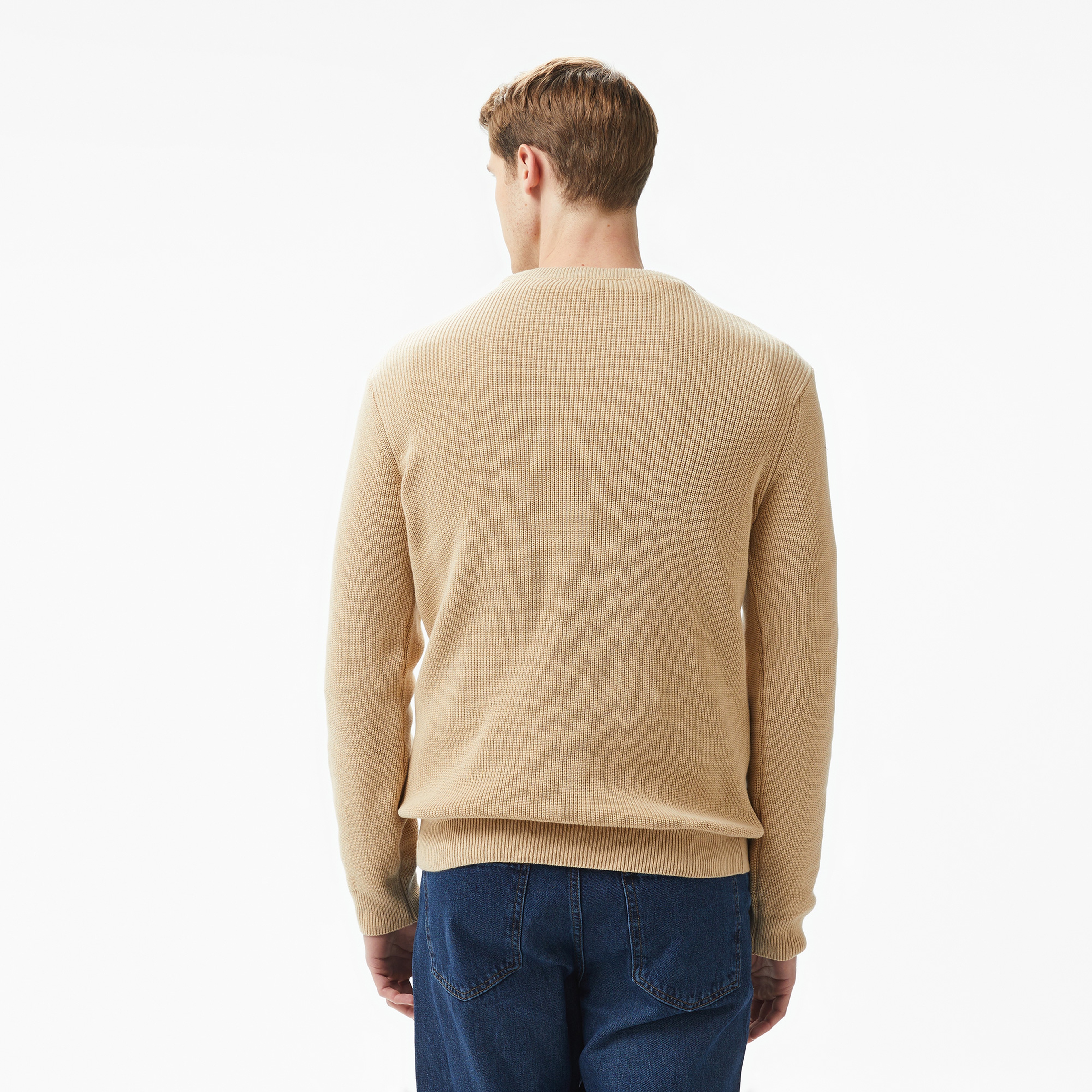 Ucla Emory Nakışlı Erkek Gri Bisiklet Yaka Triko