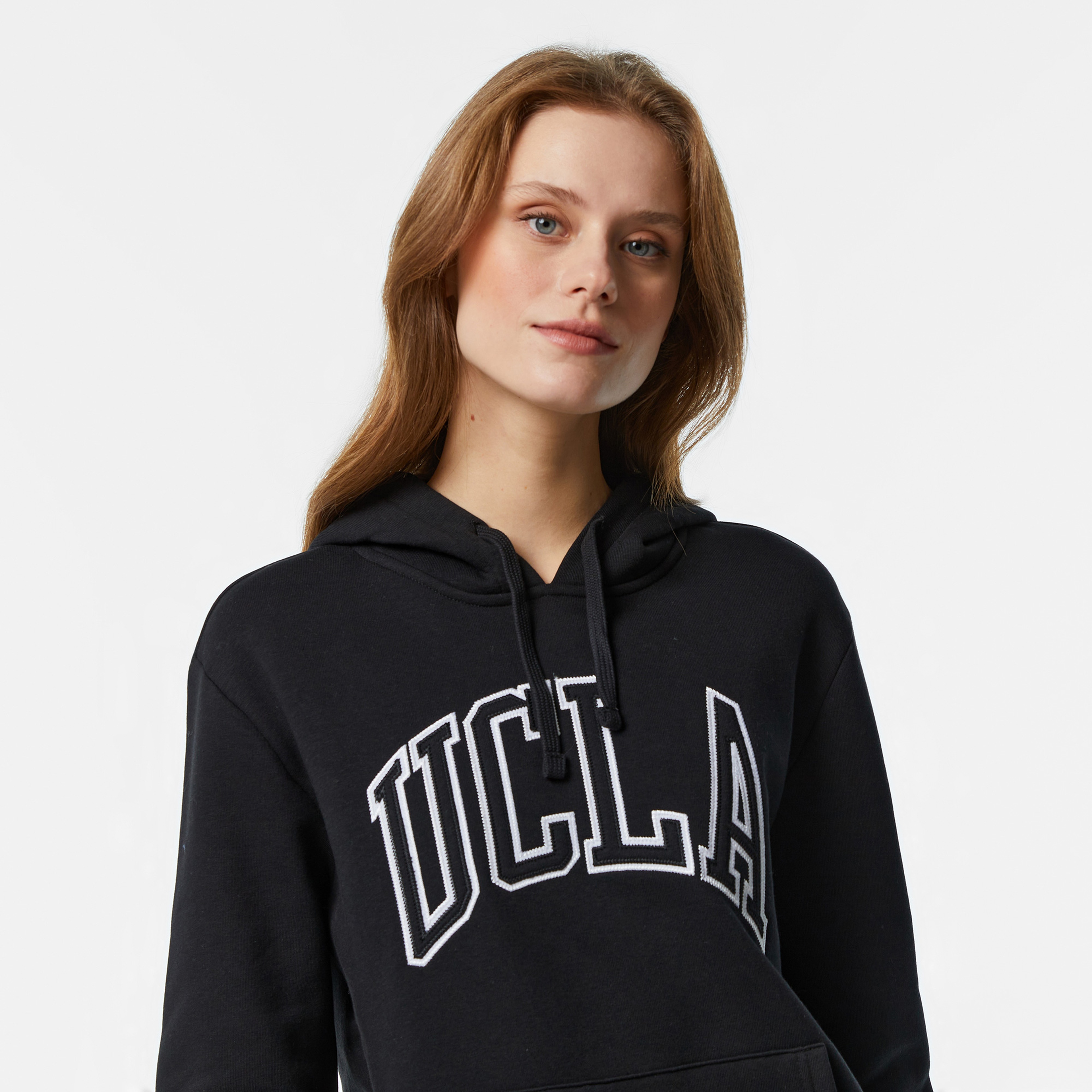Ucla Riley Nakışlı Kadın Siyah Hoodie