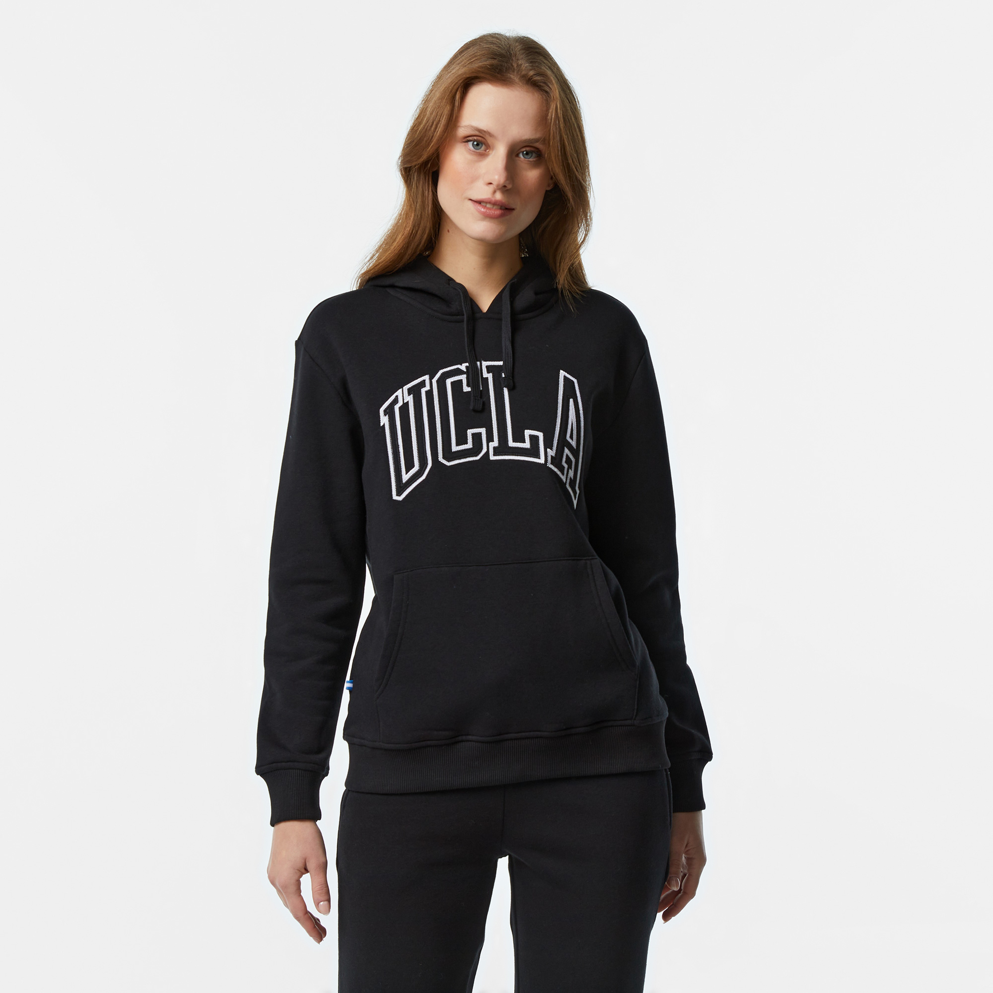 Ucla Riley Nakışlı Kadın Siyah Hoodie