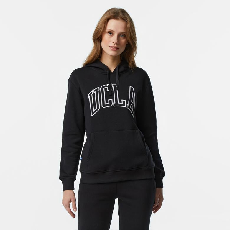 Ucla Riley Nakışlı Kadın Siyah Hoodie