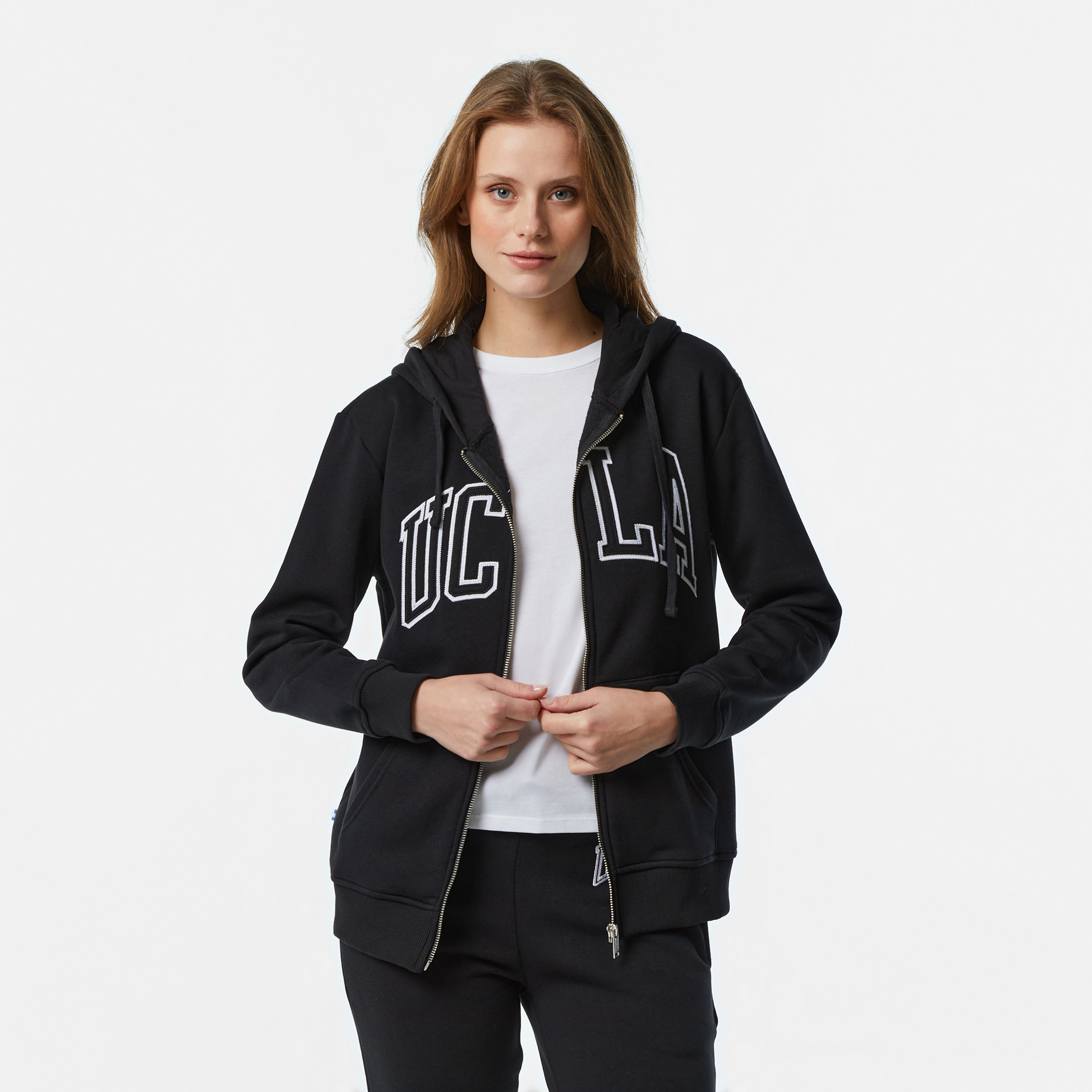Ucla Joyce Aplikeli Kadın Siyah Hoodie