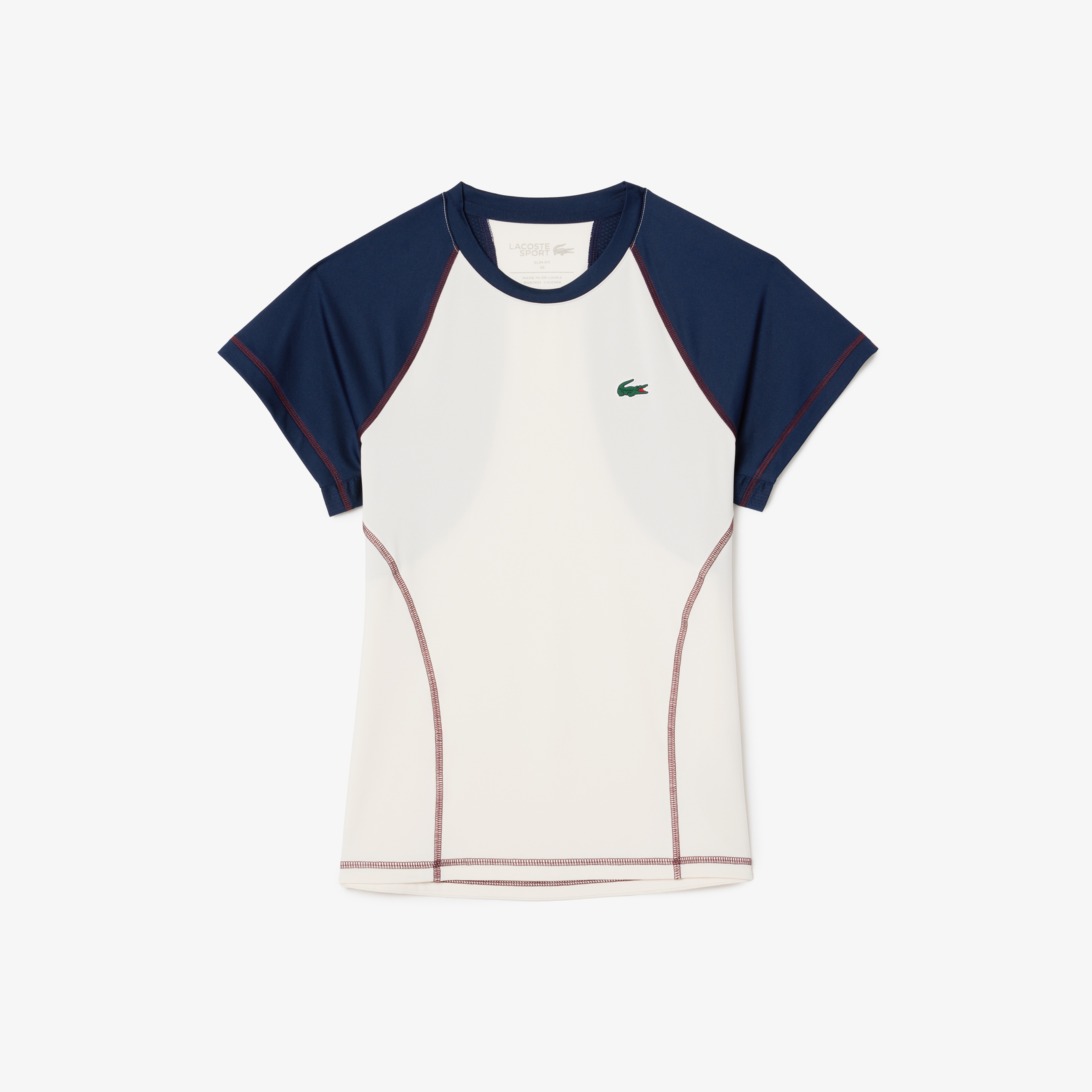 Lacoste Slim Fit Ultra Dry Stretch Sport Kadın Beyaz T-Shirt