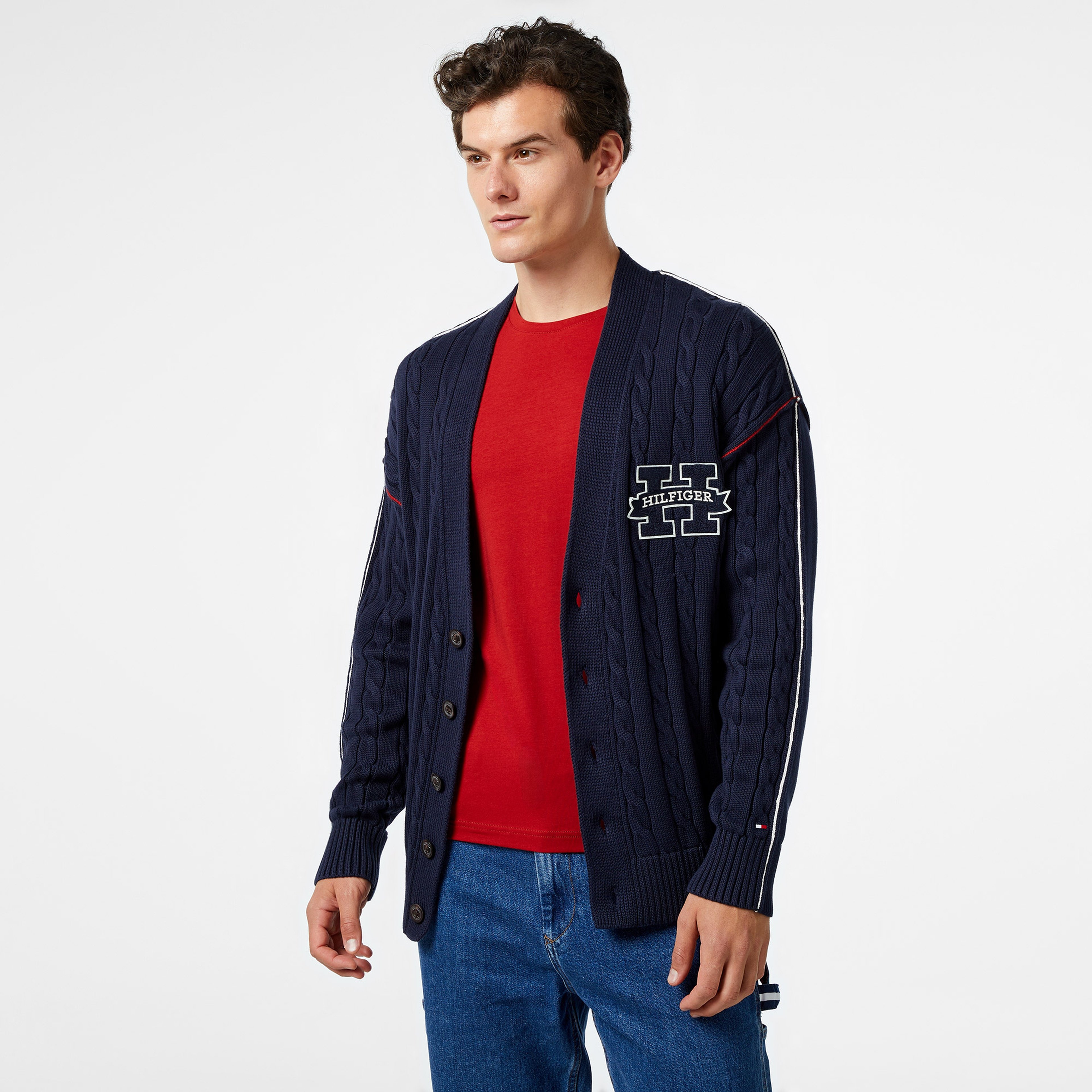 Tommy Hilfiger Erkek Mavi Triko