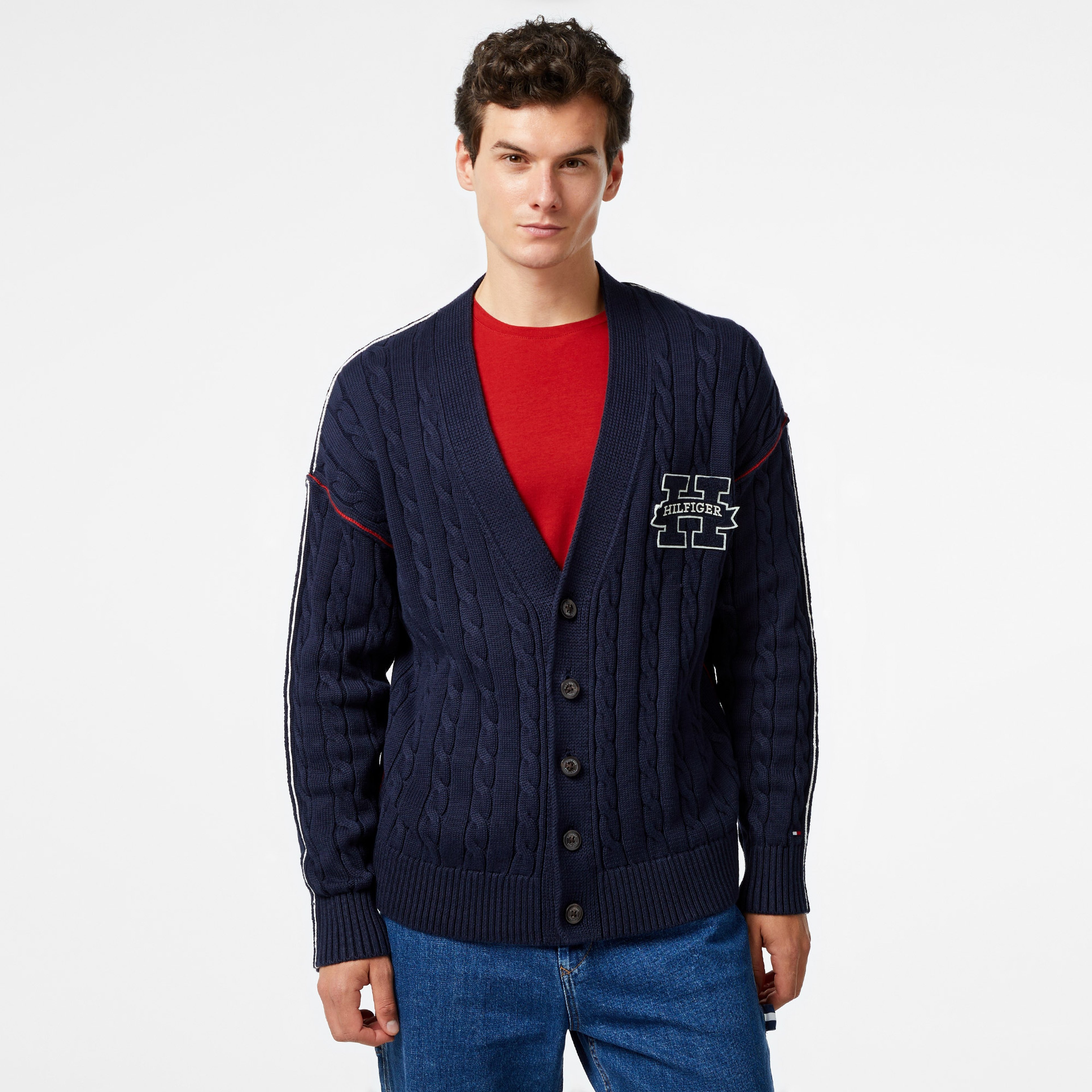 Tommy Hilfiger Erkek Mavi Triko