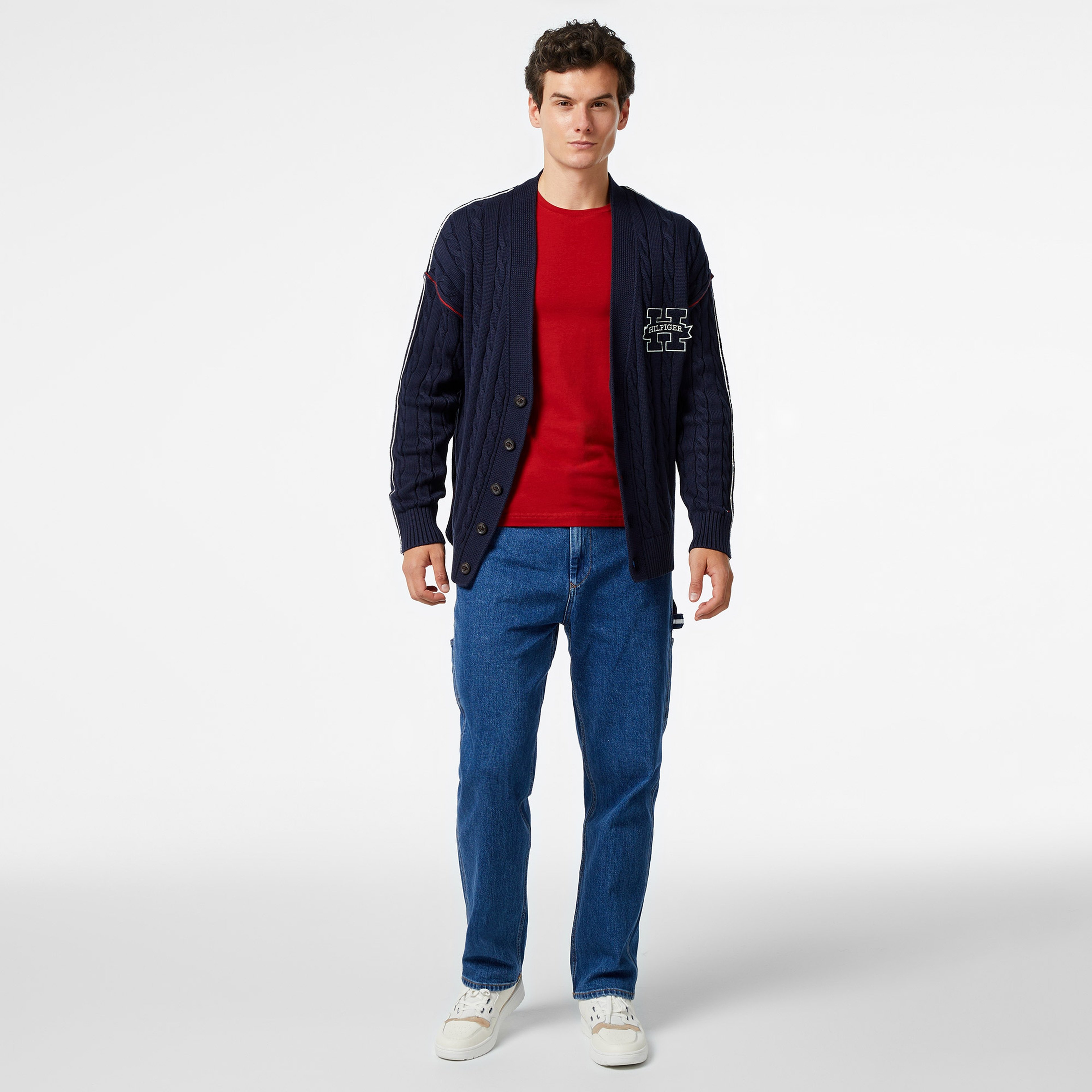 Tommy Hilfiger Erkek Mavi Triko