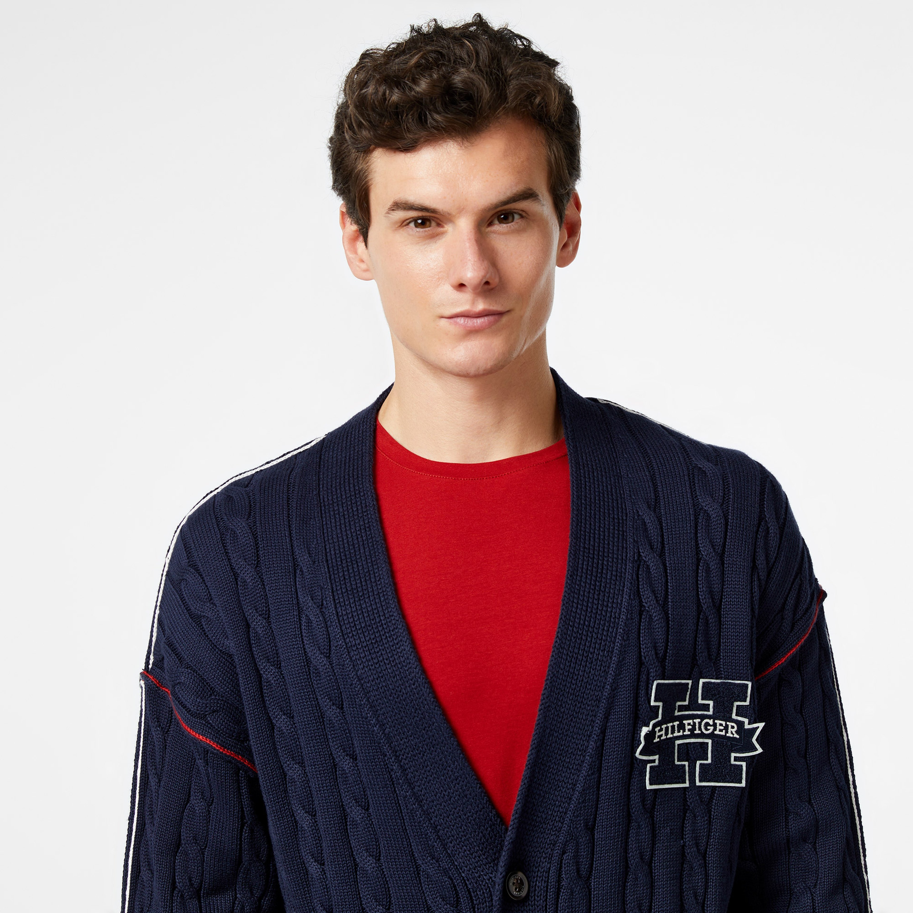 Tommy Hilfiger Erkek Mavi Triko