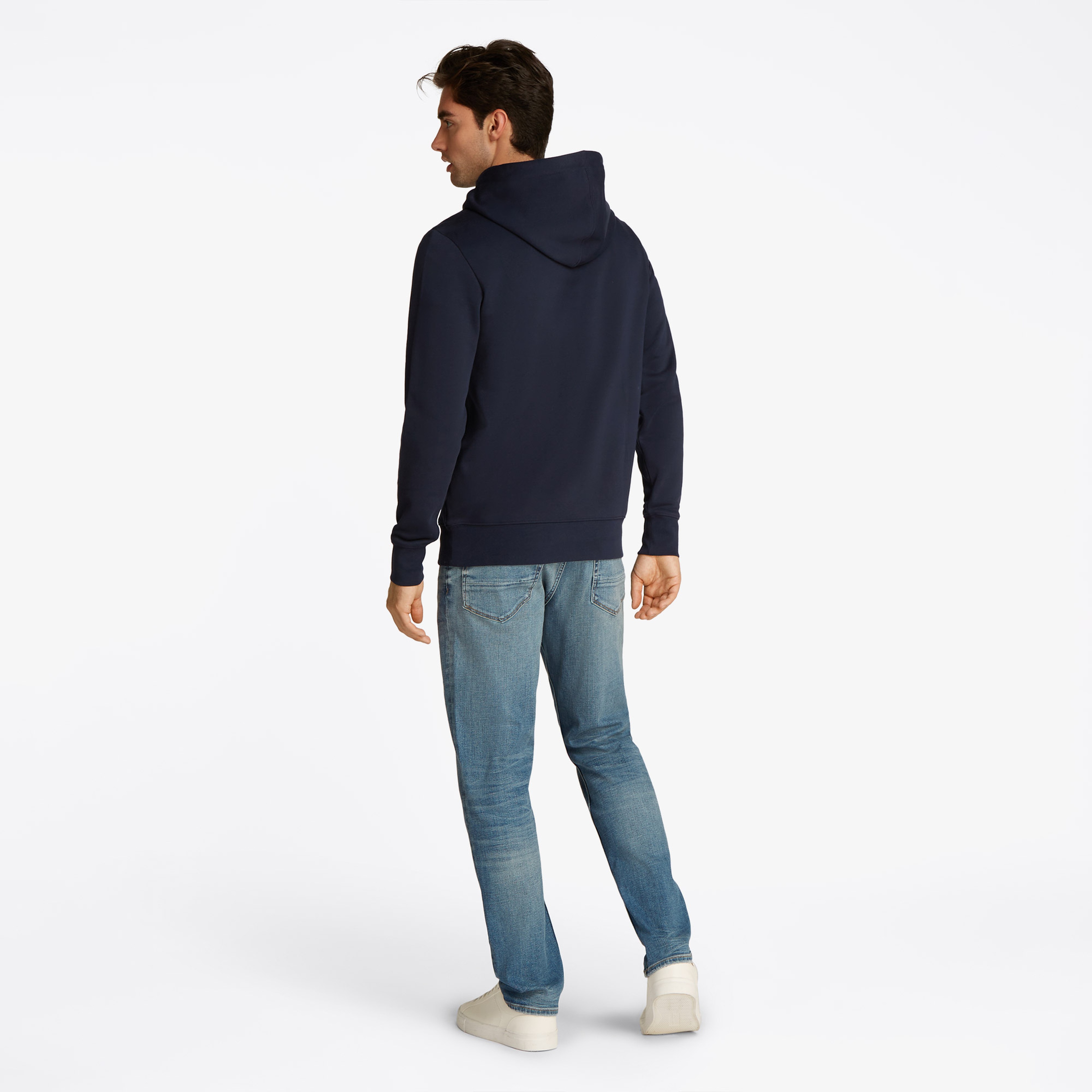 Tommy Hilfiger Script Logo Erkek Mavi Sweatshirt