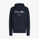 Tommy Hilfiger Script Logo Erkek Mavi Sweatshirt