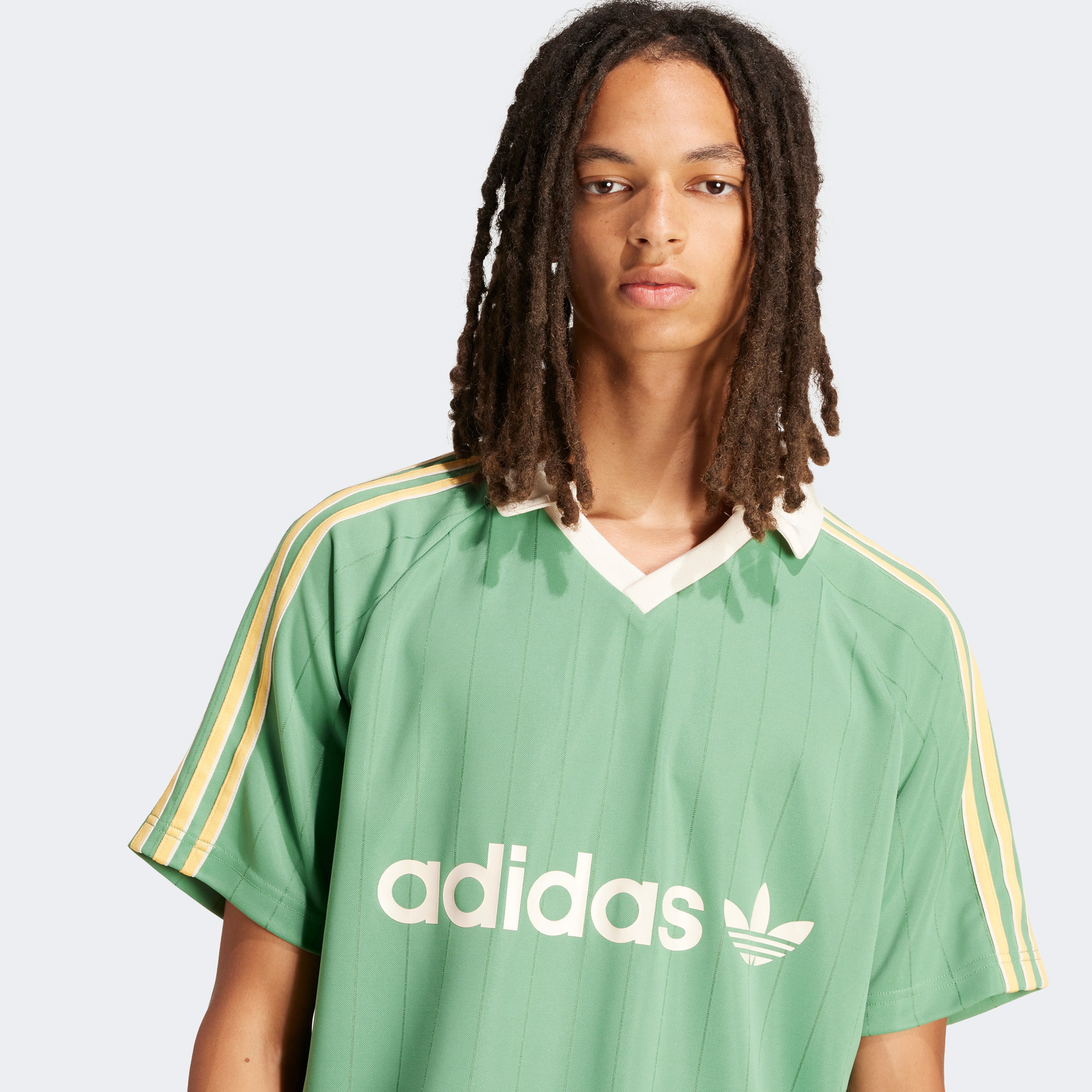 adidas Stripe Jersey Erkek Yeşil T-Shirt