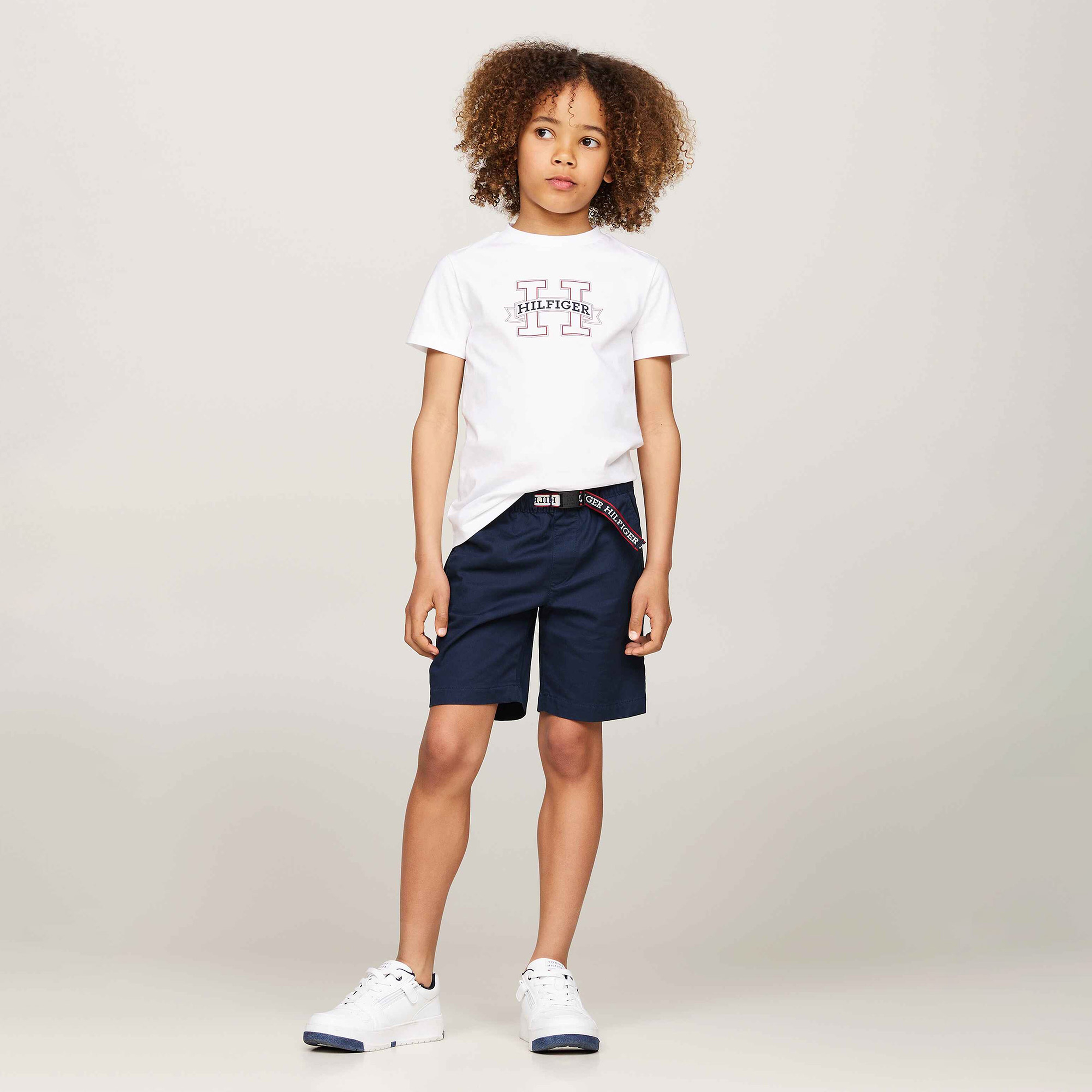 Tommy Hilfiger Print Regular Çocuk Beyaz T-Shirt