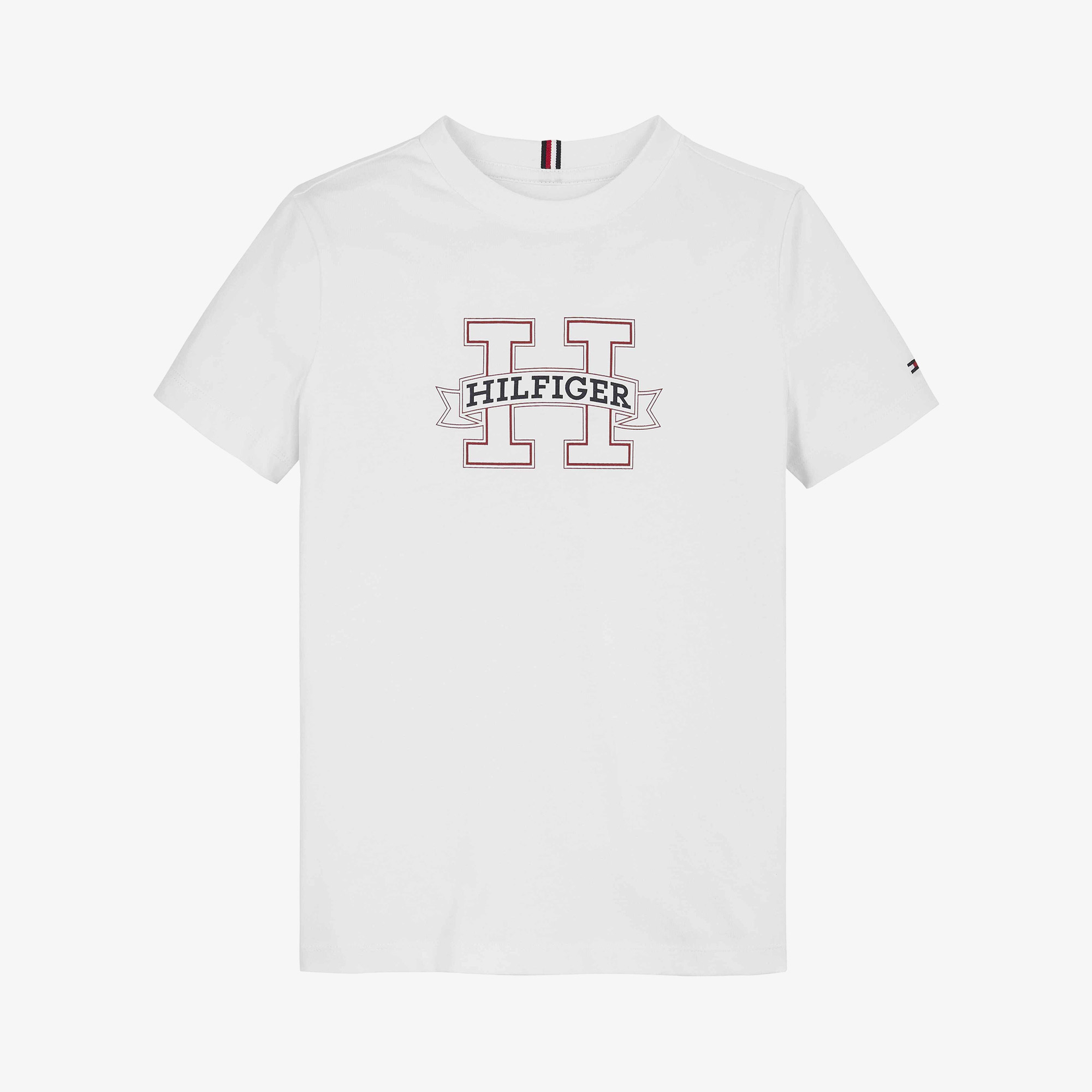 Tommy Hilfiger Print Regular Çocuk Beyaz T-Shirt