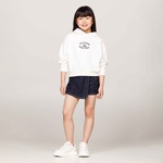 Tommy Hilfiger Monotype Flock Çocuk Beyaz Sweatshirt