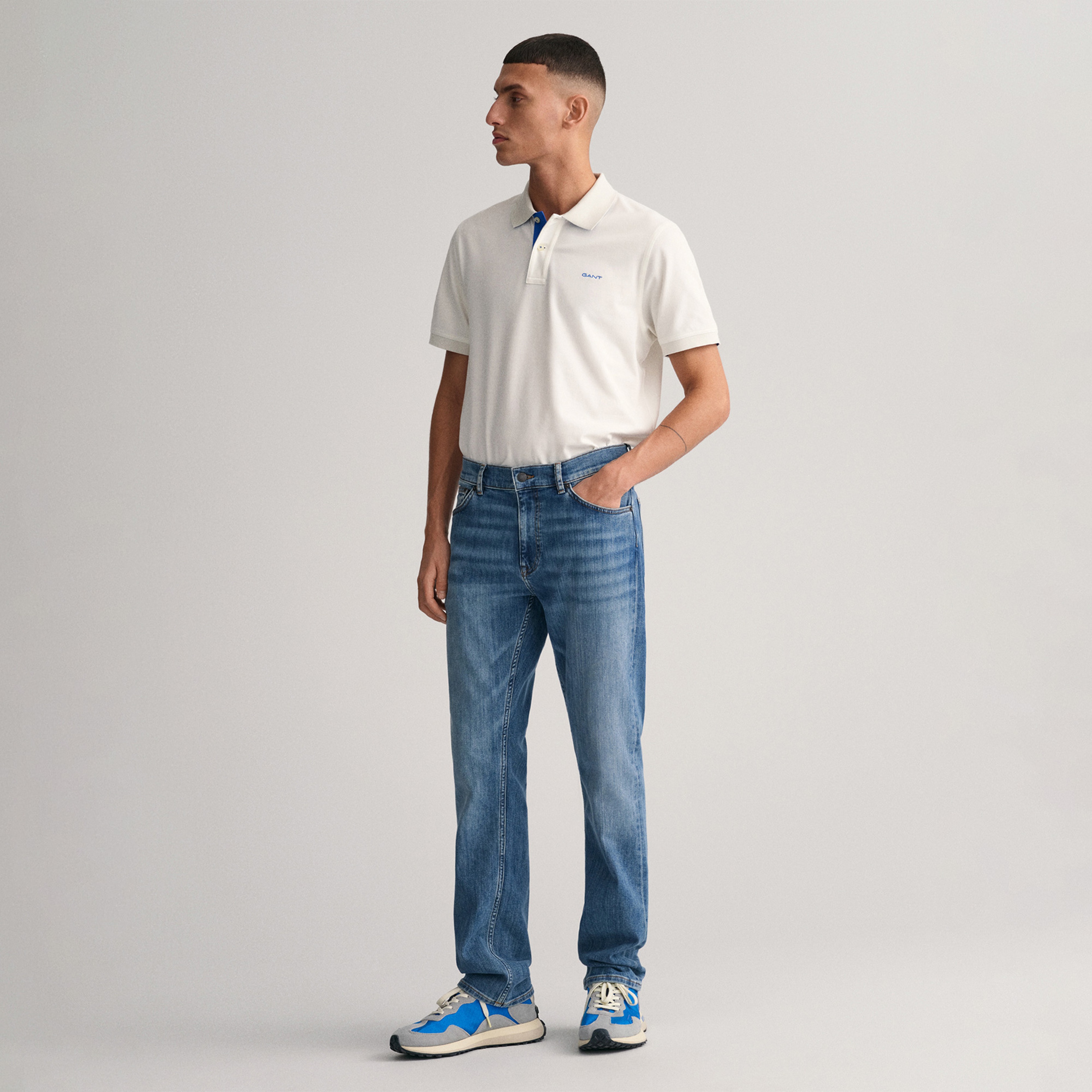 GANT Erkek Beyaz Regular Fit Polo