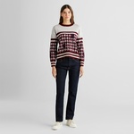 GANT Kadın Bordo Relaxed Fit Bisiklet Yaka Logolu Kazak