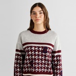 GANT Kadın Bordo Relaxed Fit Bisiklet Yaka Logolu Kazak