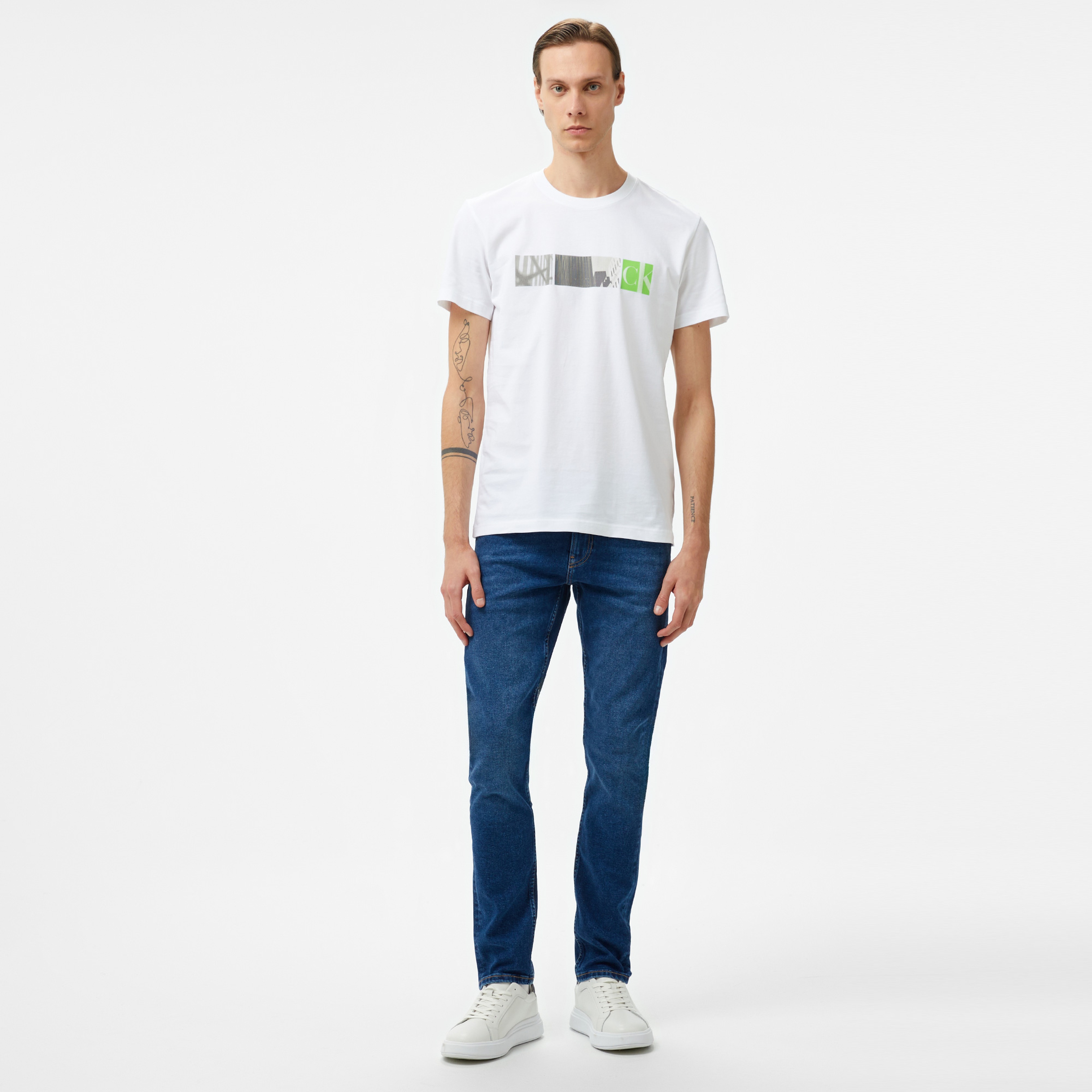 Calvin Klein Jeans Slim Erkek Mavi Jean