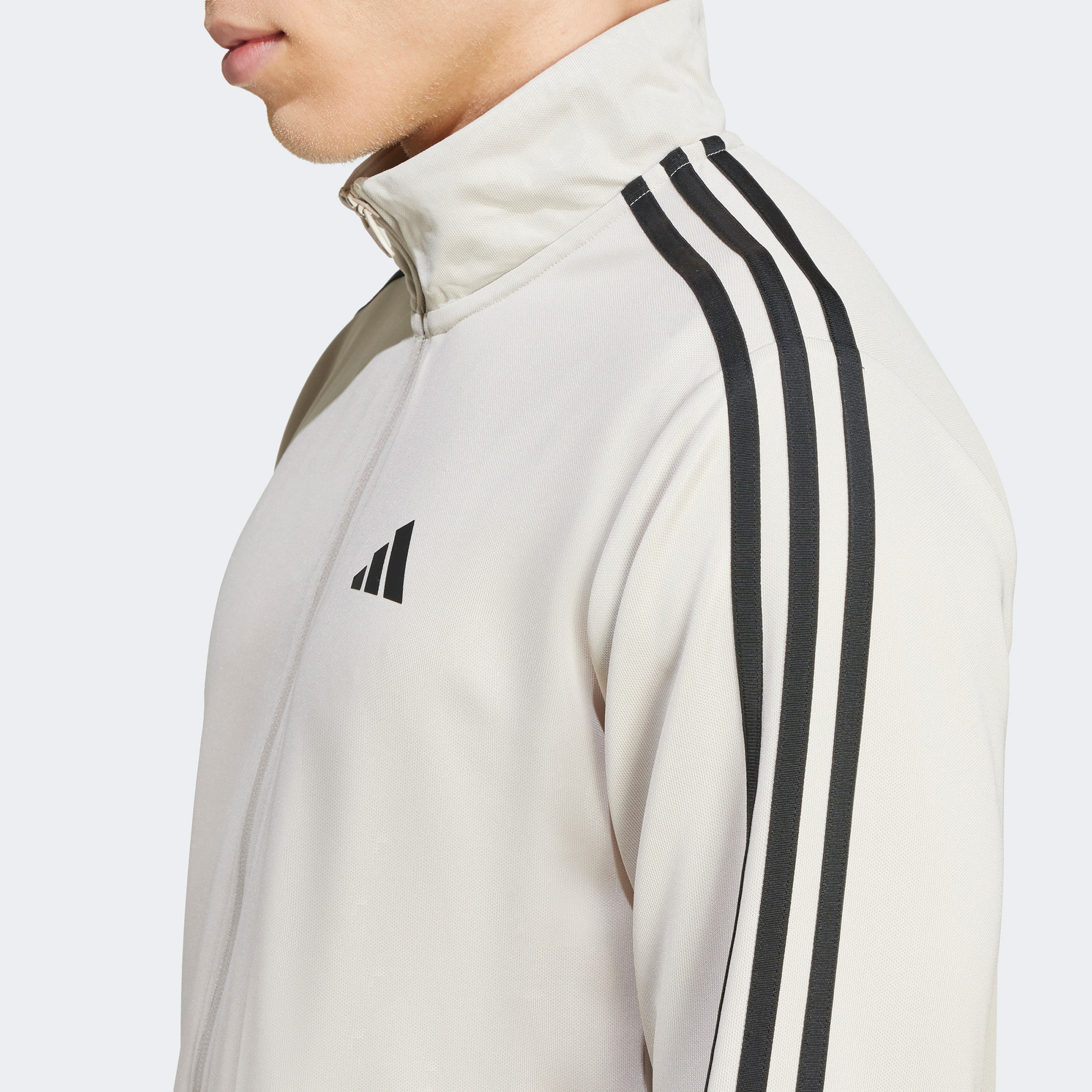 adidas Essentials 3 Stripes Erkek Gri Eşofman Üstü