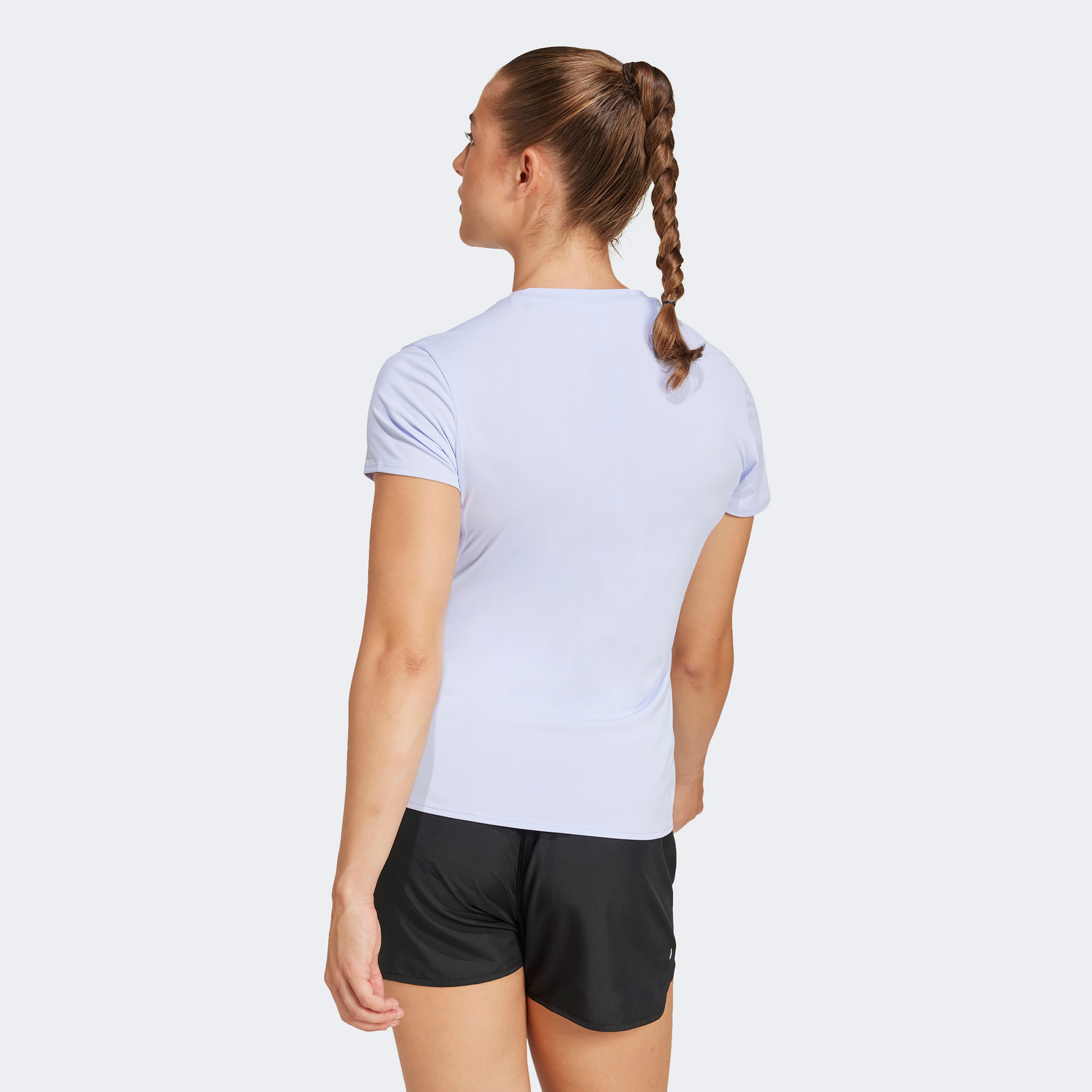 adidas Adizero Essentials Kadın Mor Koşu T-Shirtü