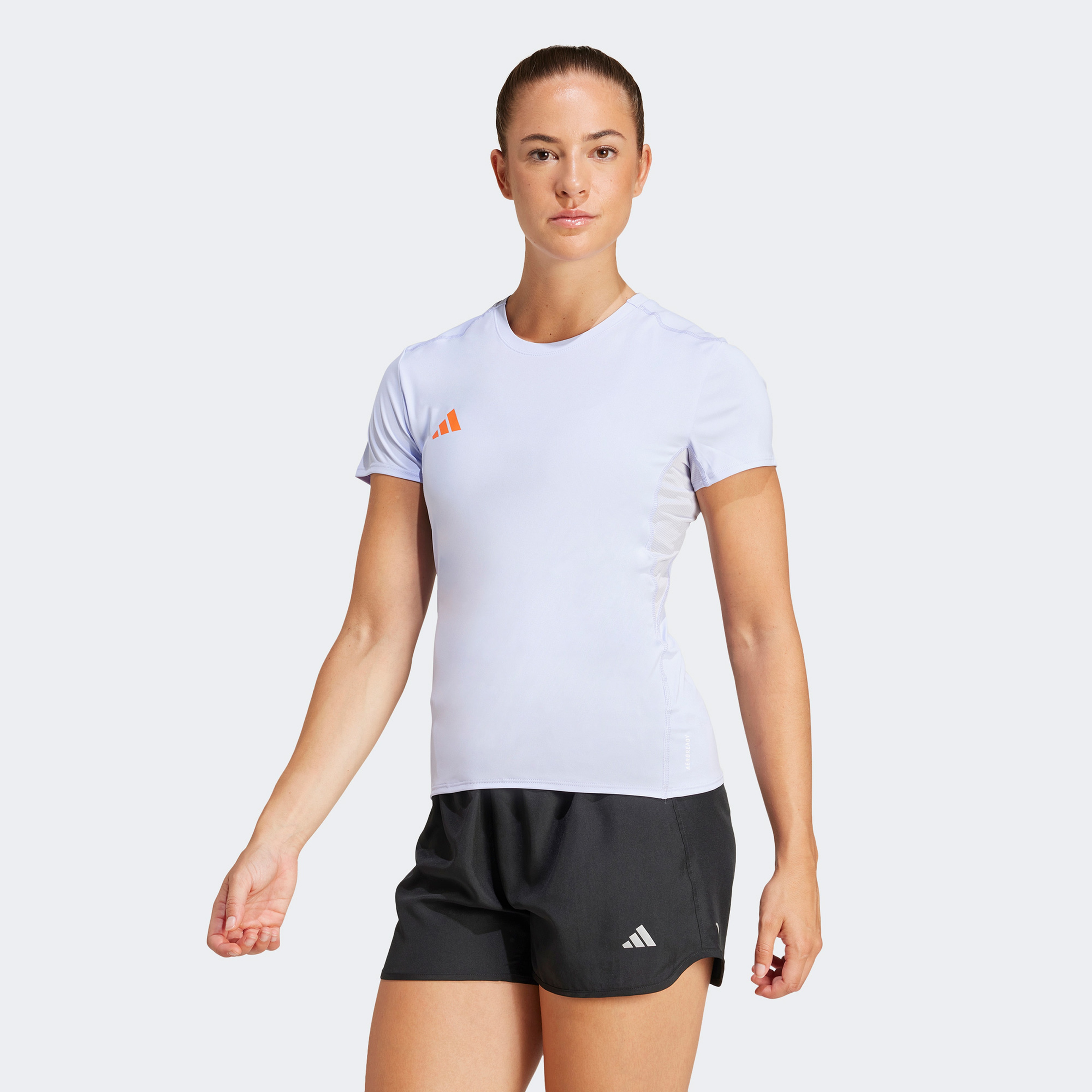 adidas Adizero Essentials Kadın Mor Koşu T-Shirtü