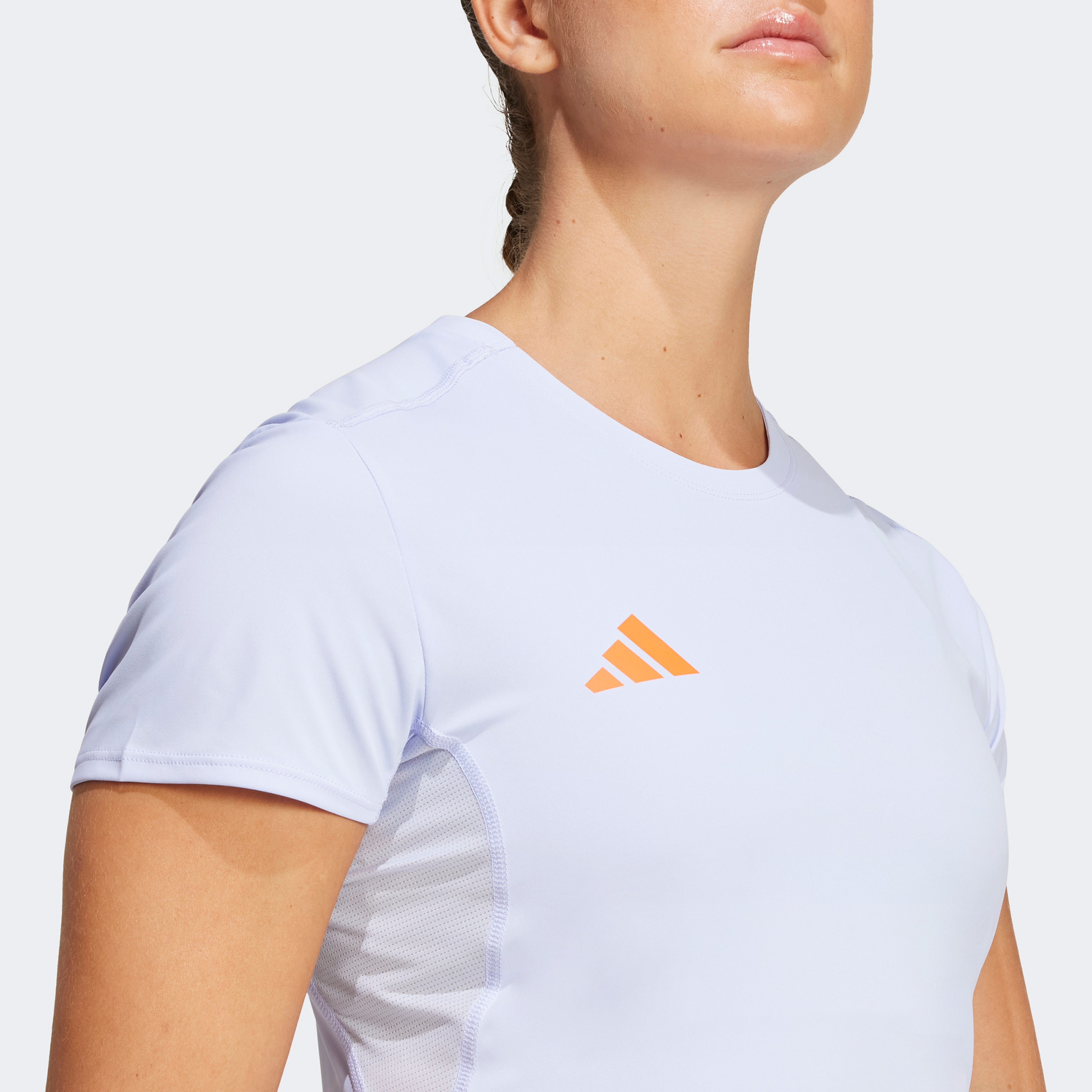 adidas Adizero Essentials Kadın Mor Koşu T-Shirtü