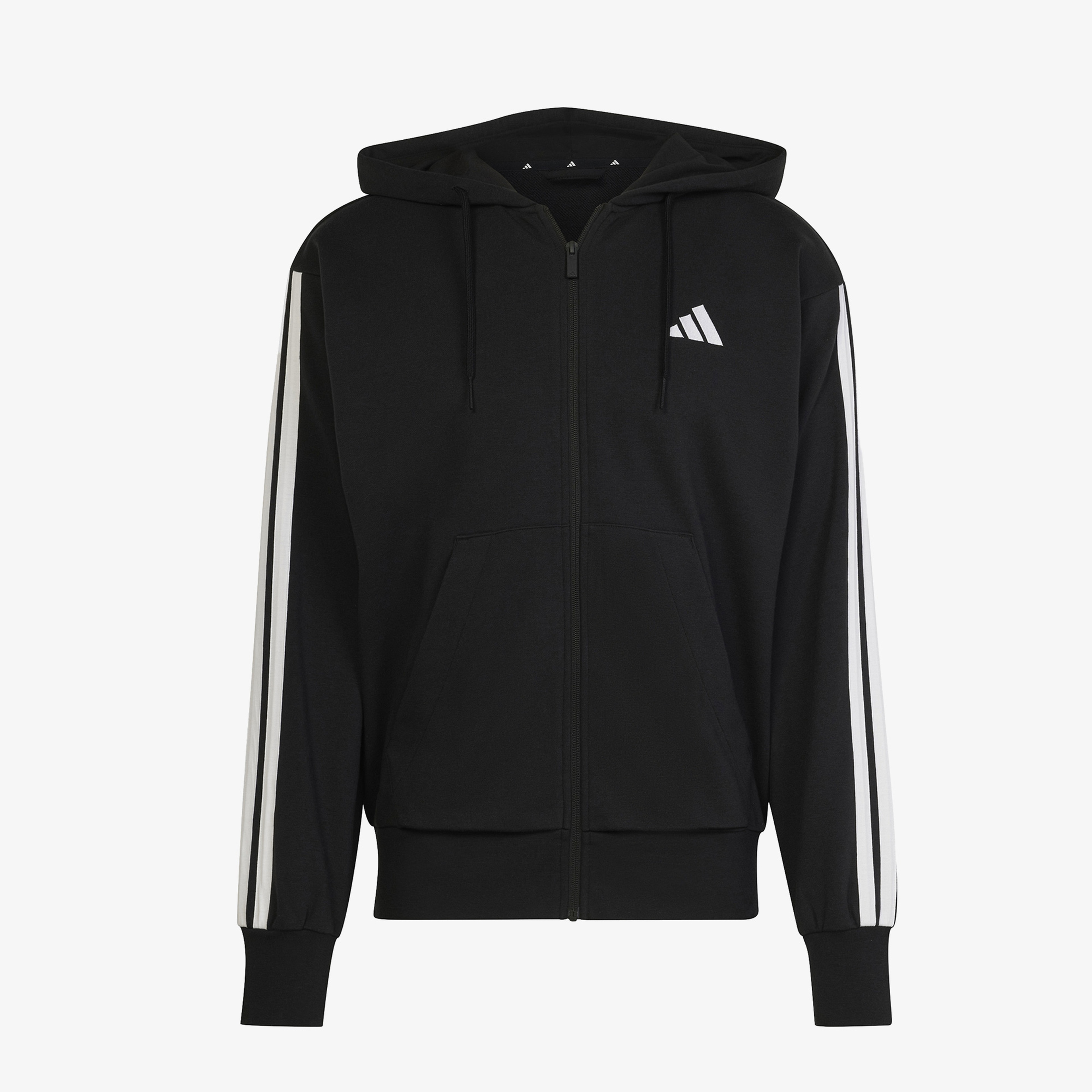 adidas Essentials Terry 3 Striped Erkek Siyah Eşofman Üstü