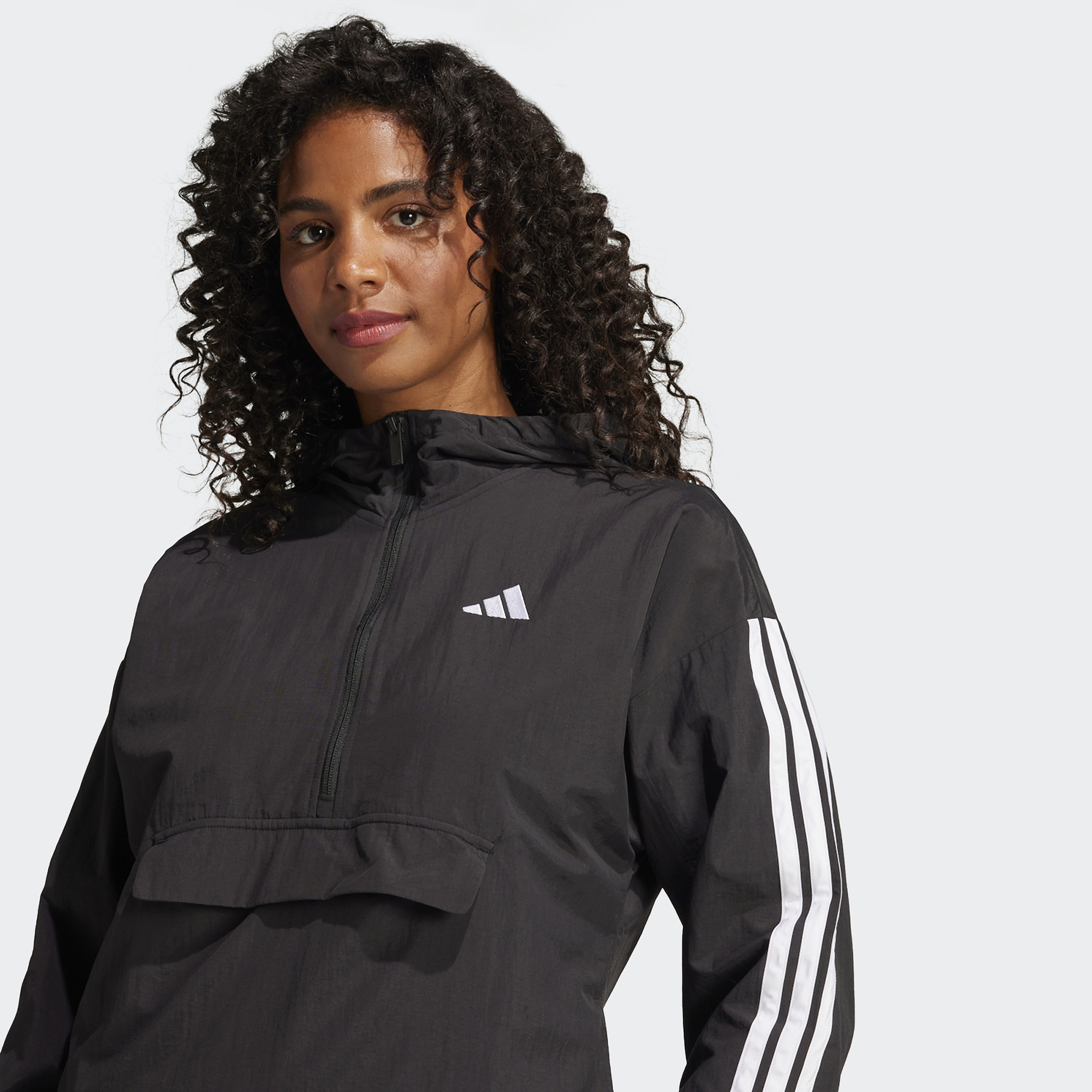 adidas Essentials 3 Striped Lifestyle Kadın Siyah Rüzgarlık Ceket