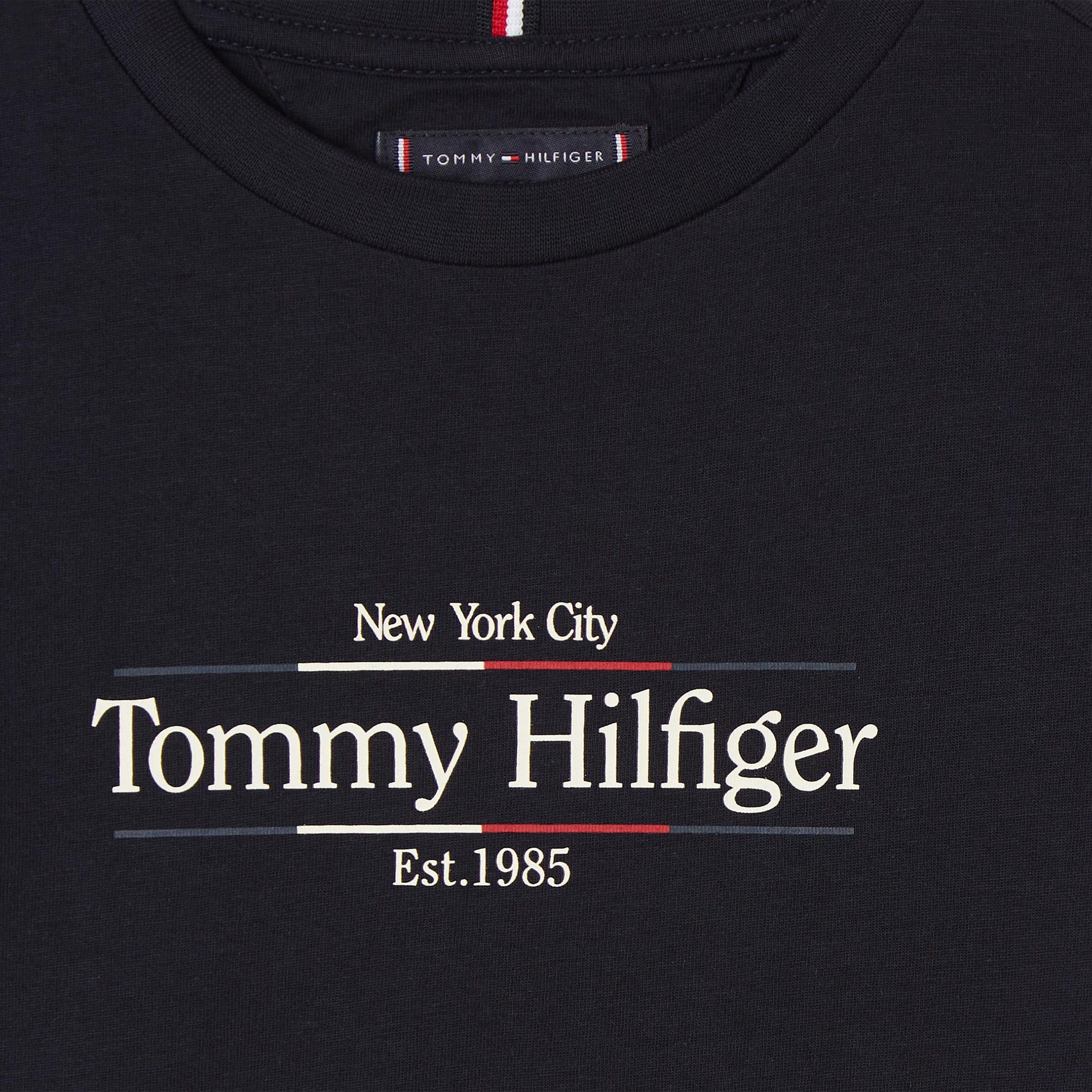 Tommy Hilfiger icon Print Çocuk Mavi T-Shirt
