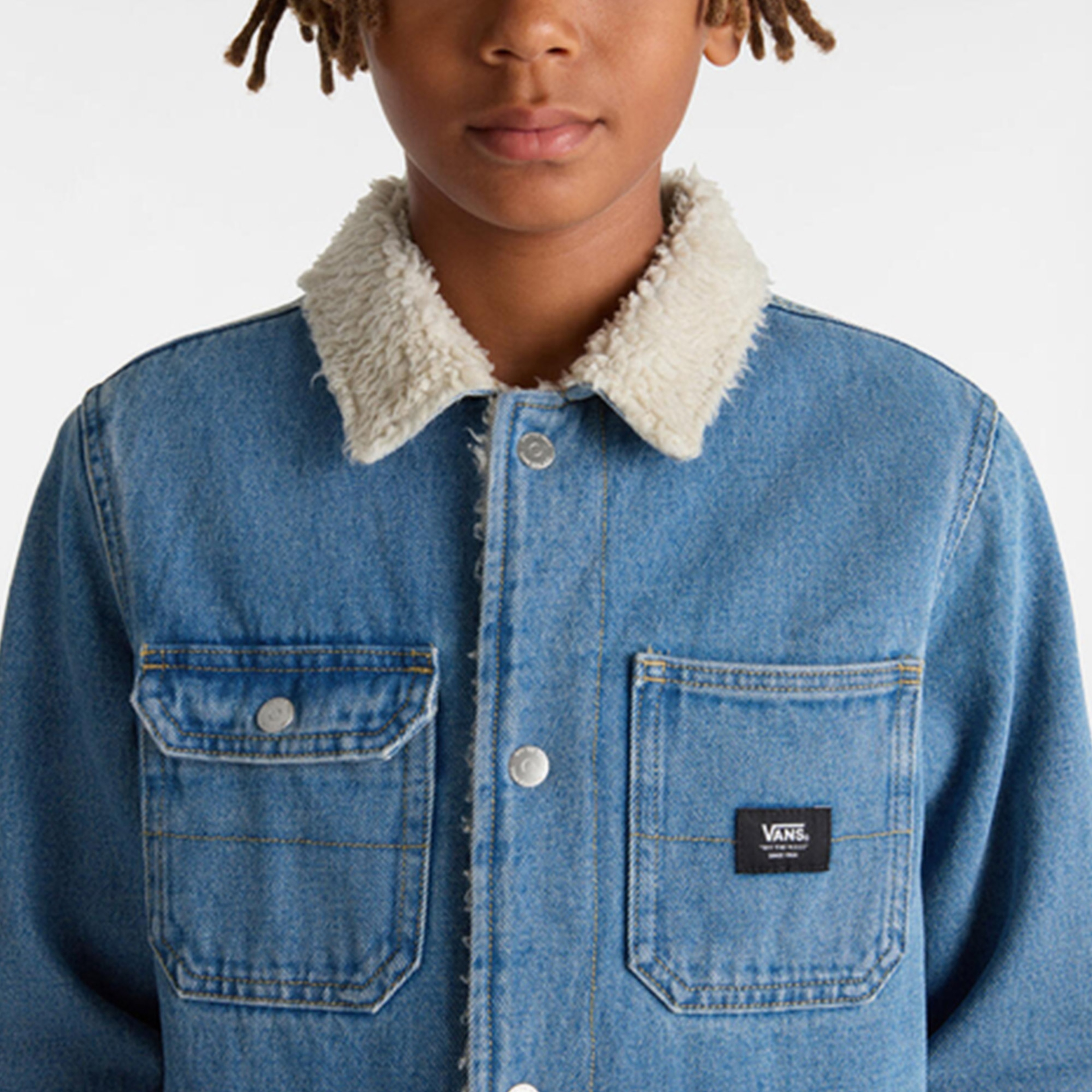 Vans By Drill Chore Denim Sherpa Çocuk Mavi Ceket