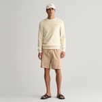 GANT Erkek Krem Regular Fit Bisiklet Yaka Logolu Kazak