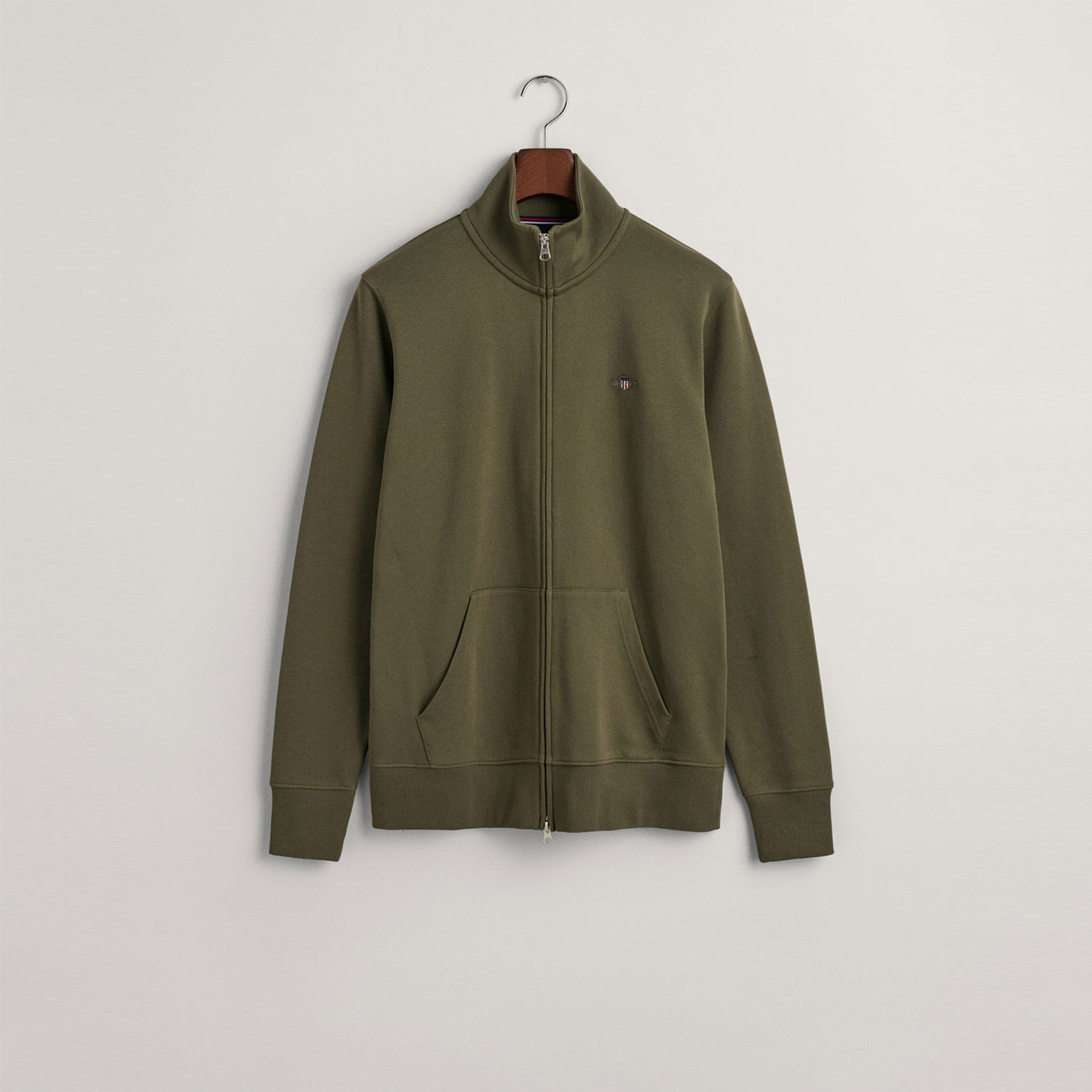 GANT Erkek Yeşil Regular Fit Fermuarlı Sweatshirt