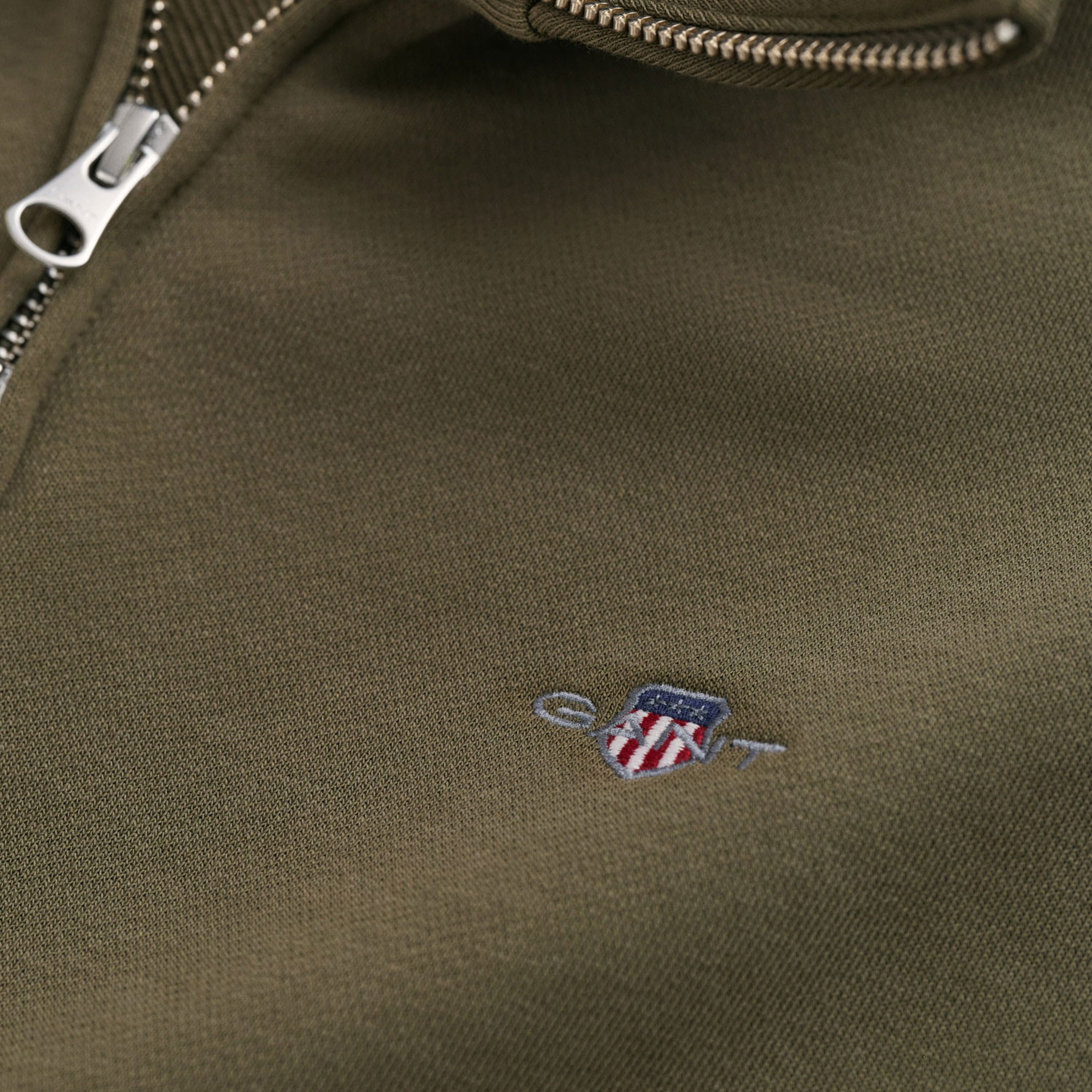 GANT Erkek Yeşil Regular Fit Fermuarlı Sweatshirt