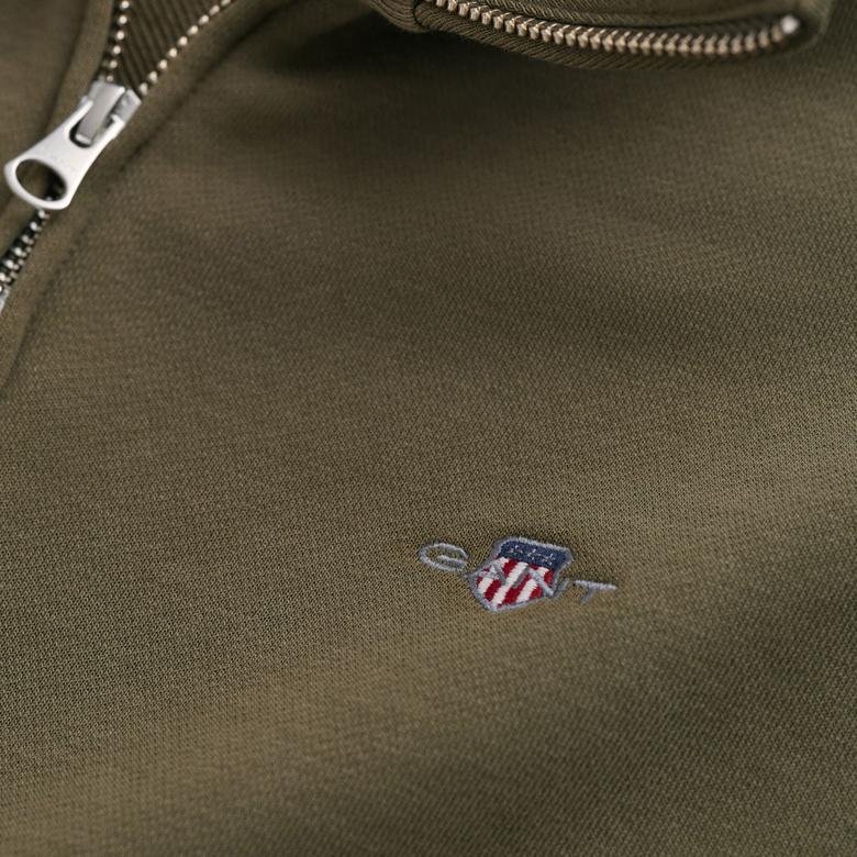 GANT Erkek Yeşil Regular Fit Fermuarlı Sweatshirt