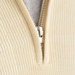 GANT Erkek Krem Regular Fit Yarım Fermuarlı Logolu Kazak