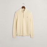 GANT Erkek Krem Regular Fit Yarım Fermuarlı Logolu Kazak