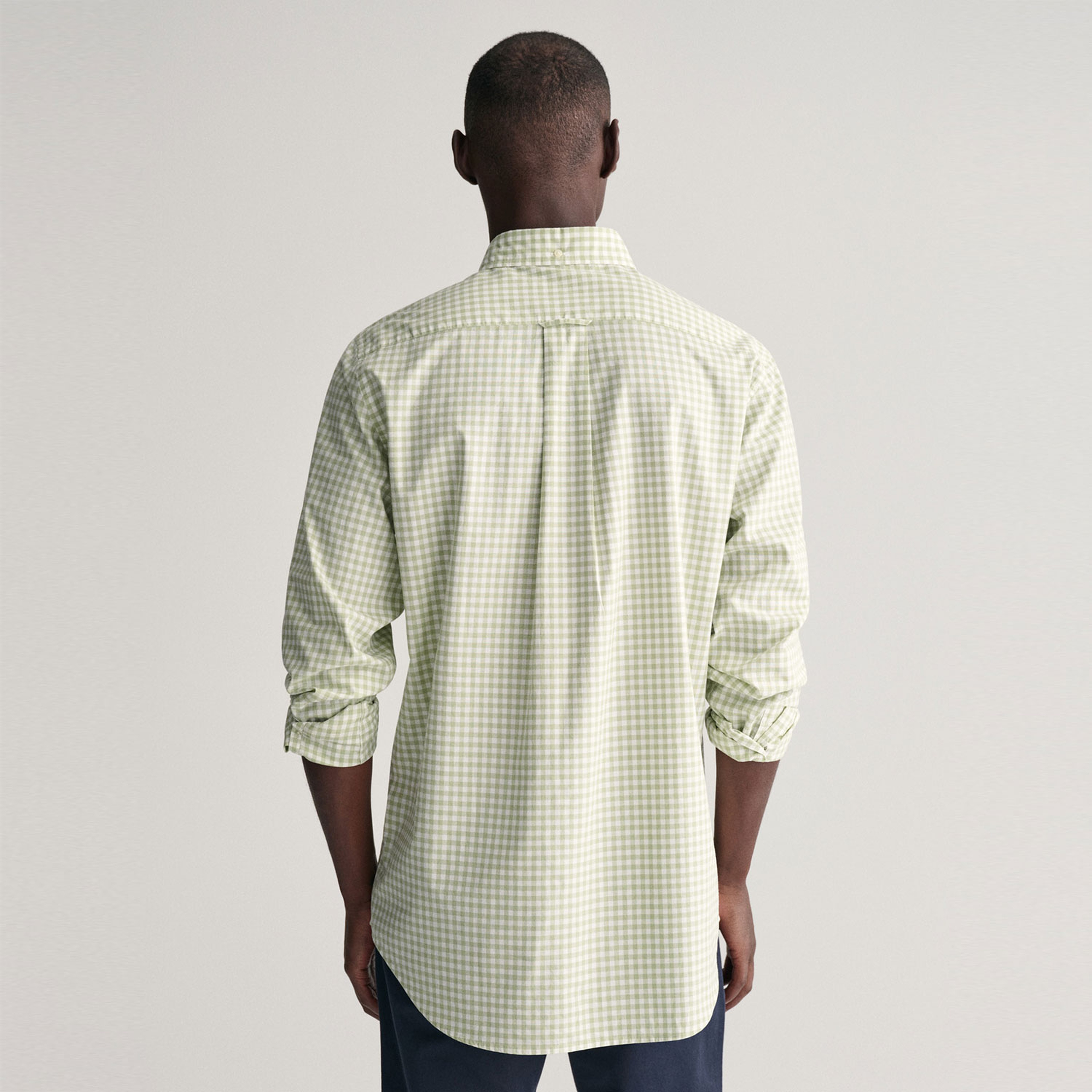 GANT Erkek Yeşil Regular Fit Düğmeli Yaka Kareli Gömlek
