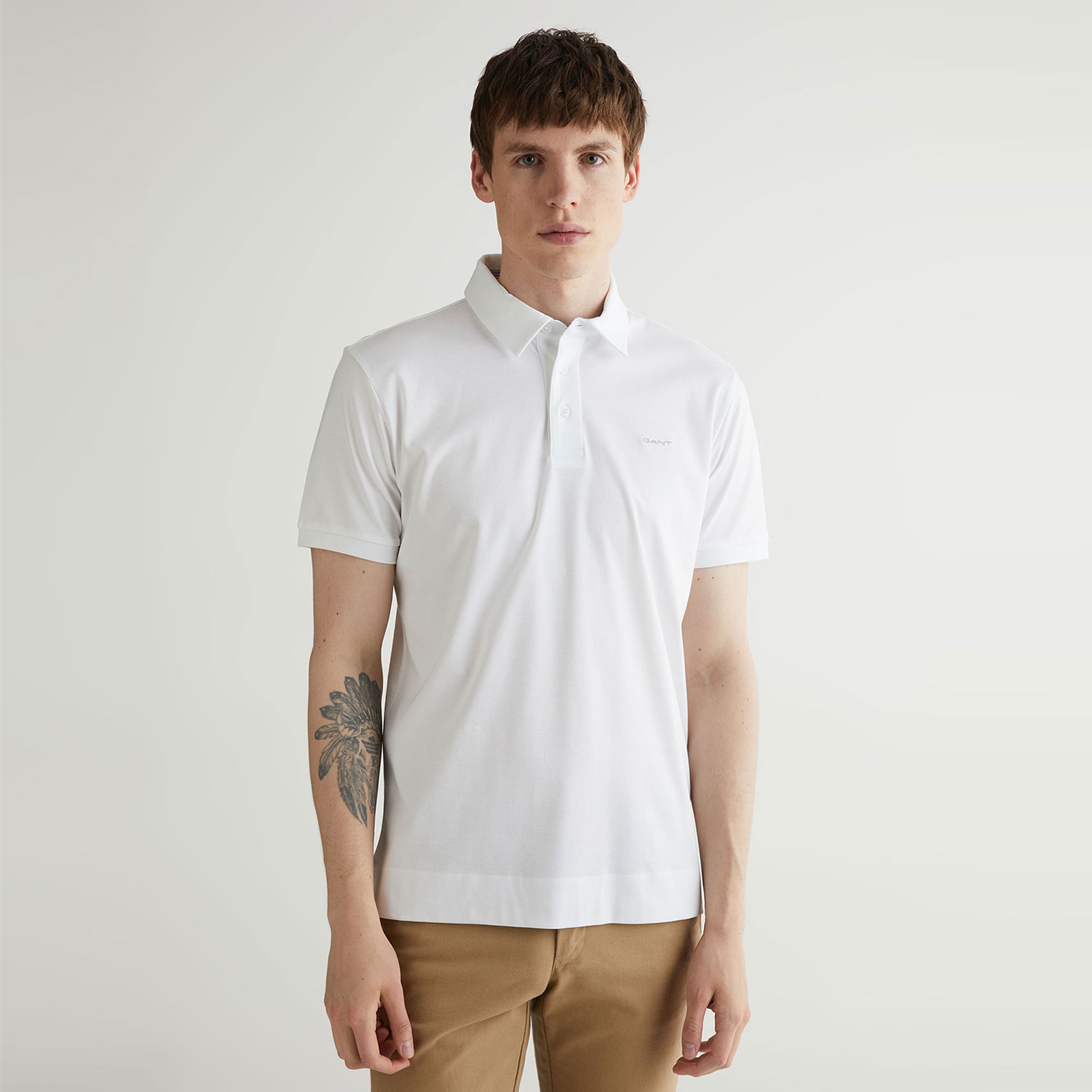 GANT Erkek Beyaz Slim Fit Logolu Polo