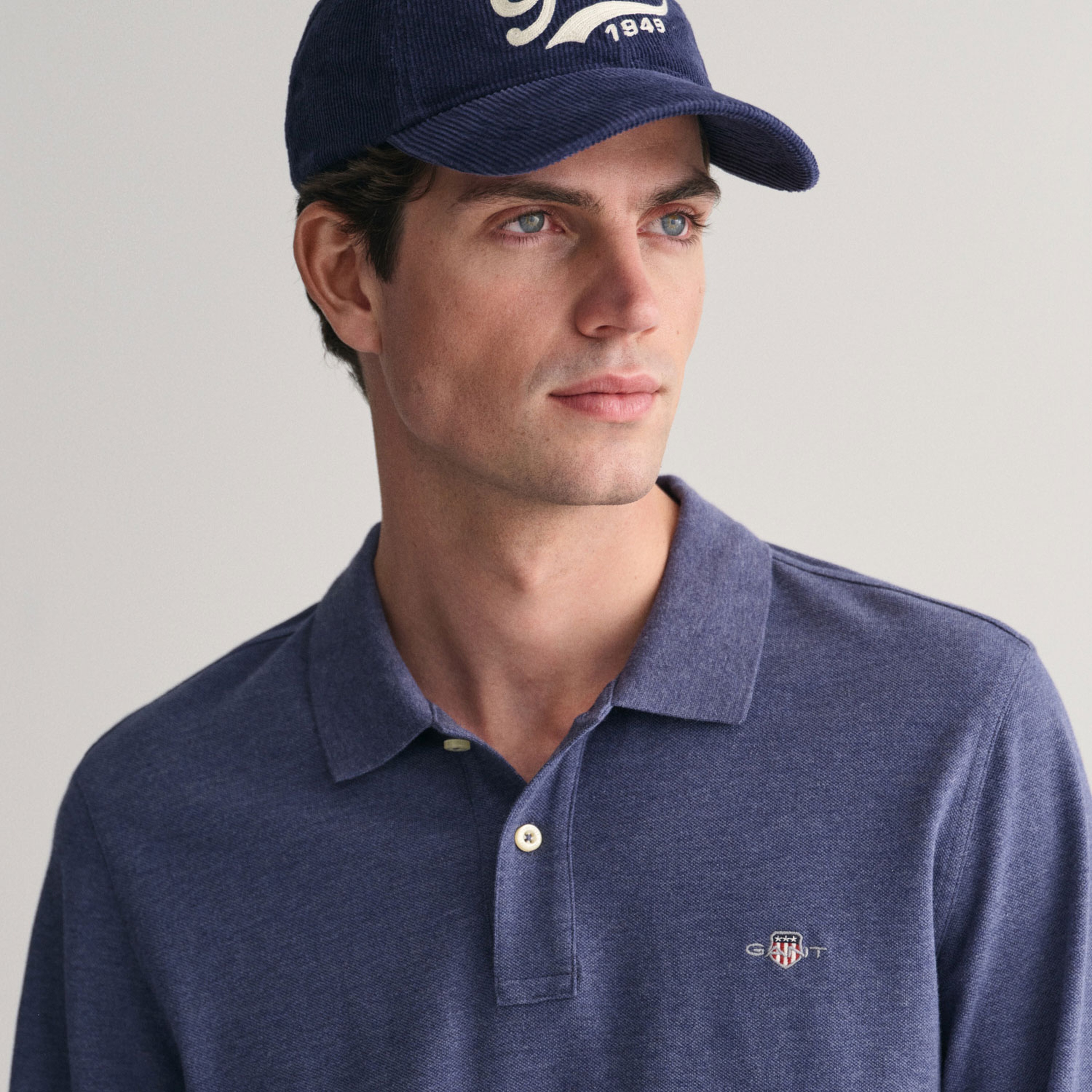 GANT Erkek Mavi Polo Yaka Triko