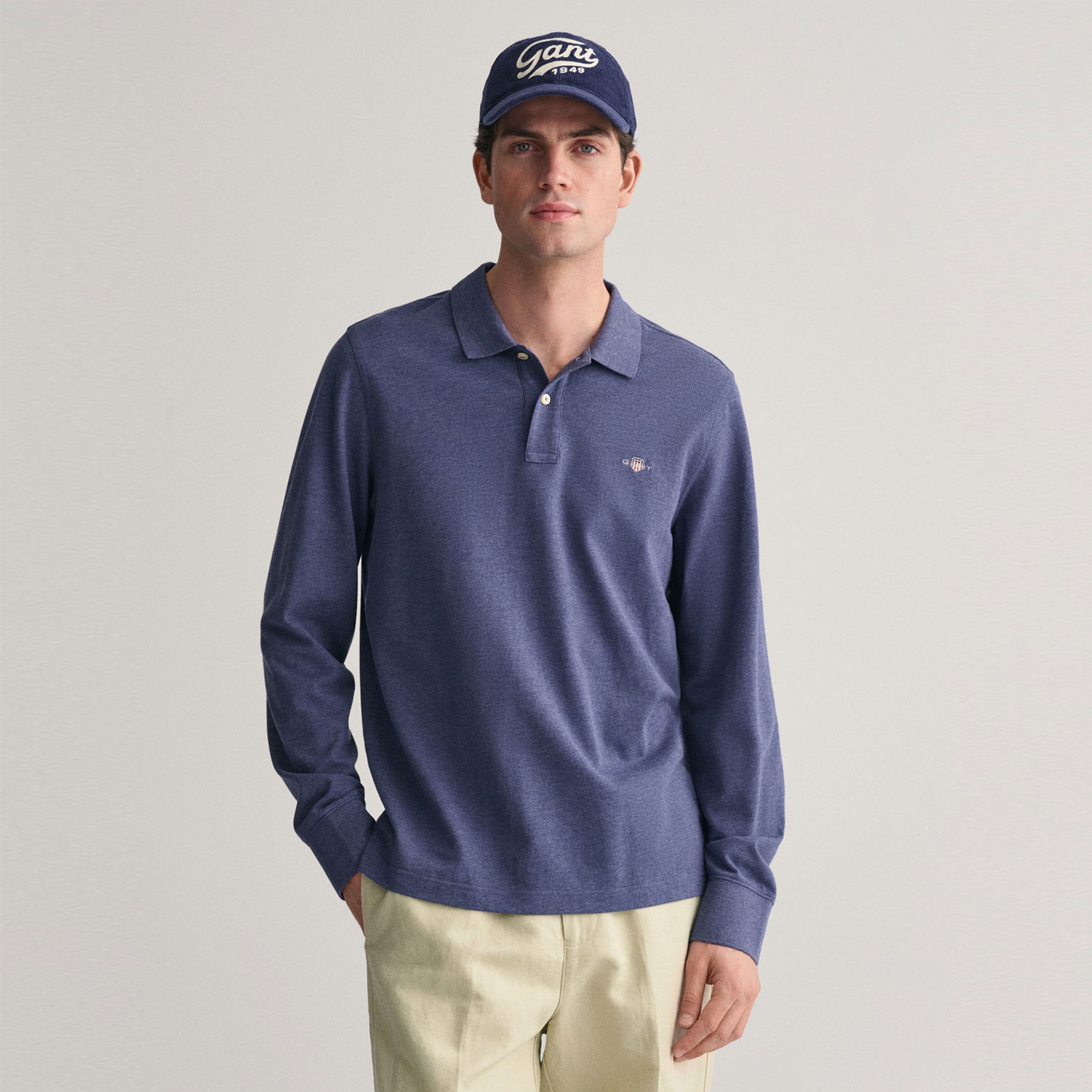 GANT Erkek Mavi Polo Yaka Triko