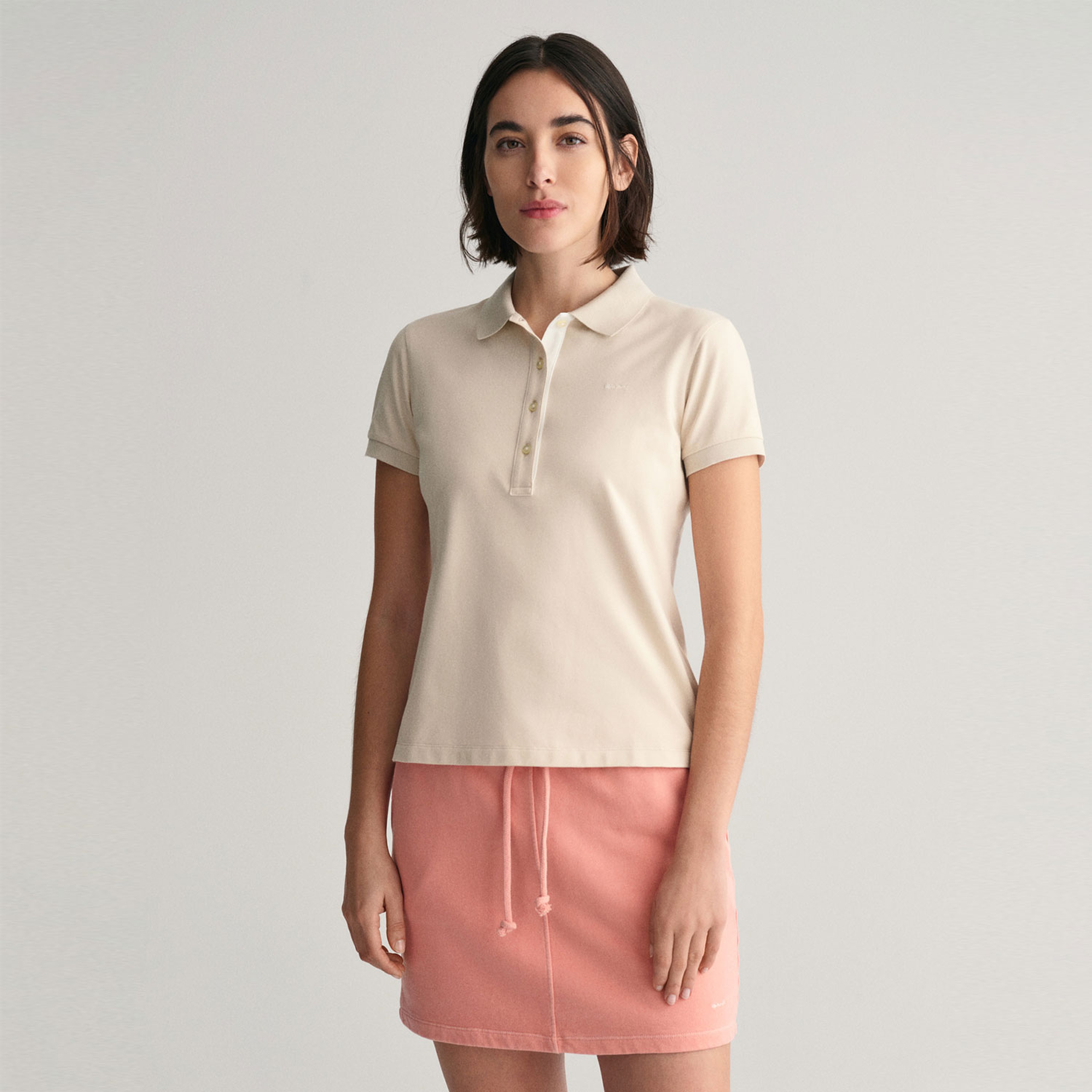 GANT Kadın Krem Slim Fit Logolu Polo