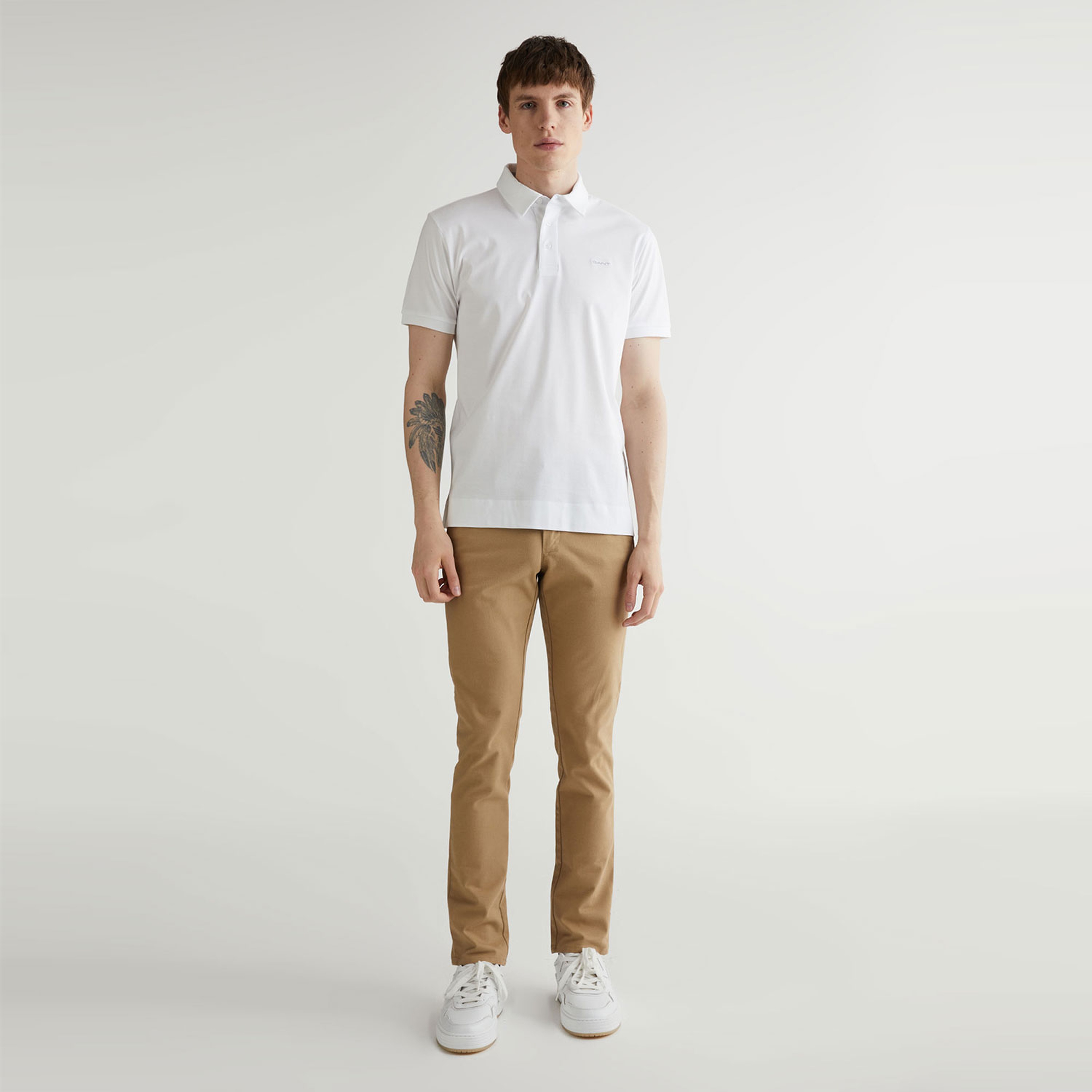 GANT Erkek Beyaz Slim Fit Logolu Polo