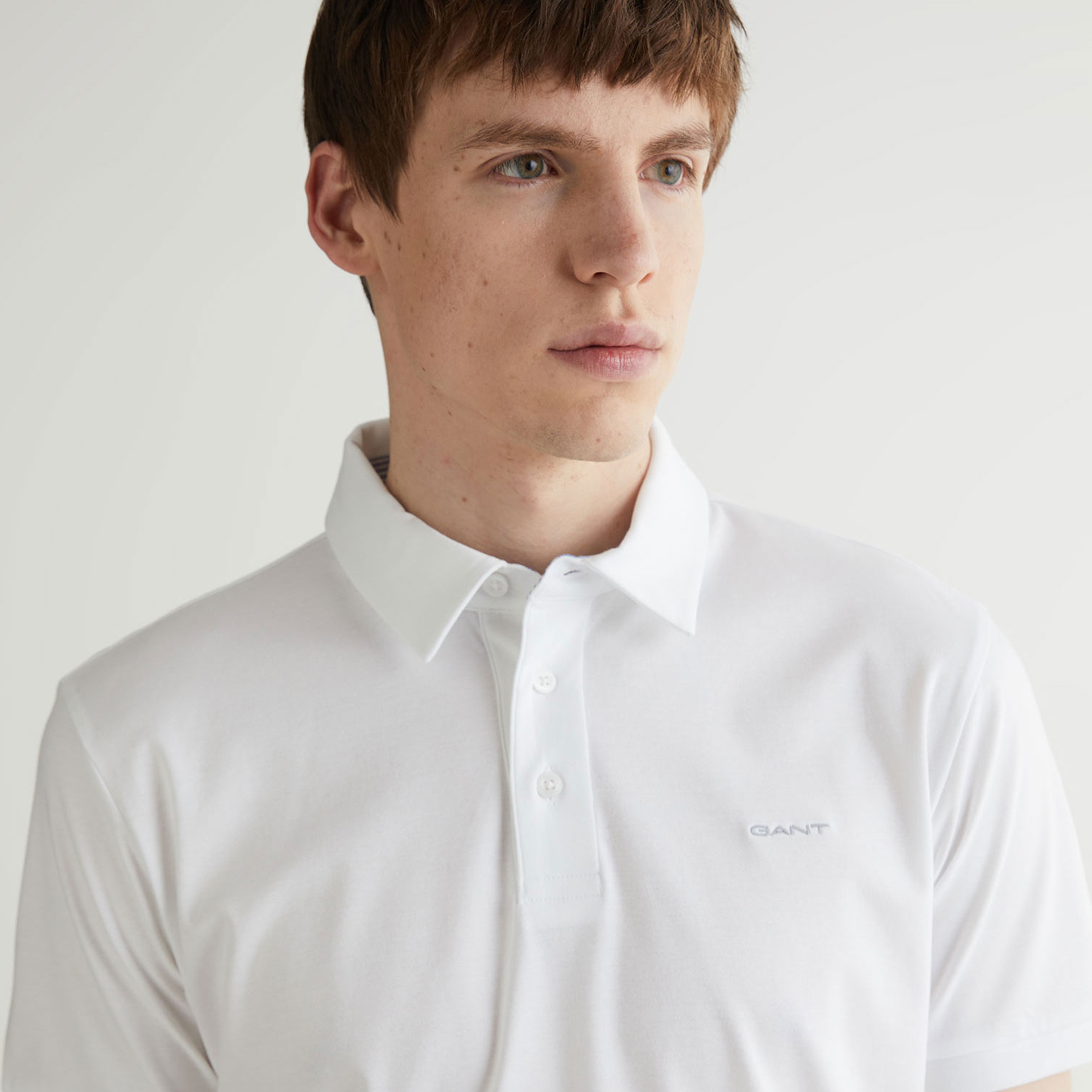 GANT Erkek Beyaz Slim Fit Logolu Polo