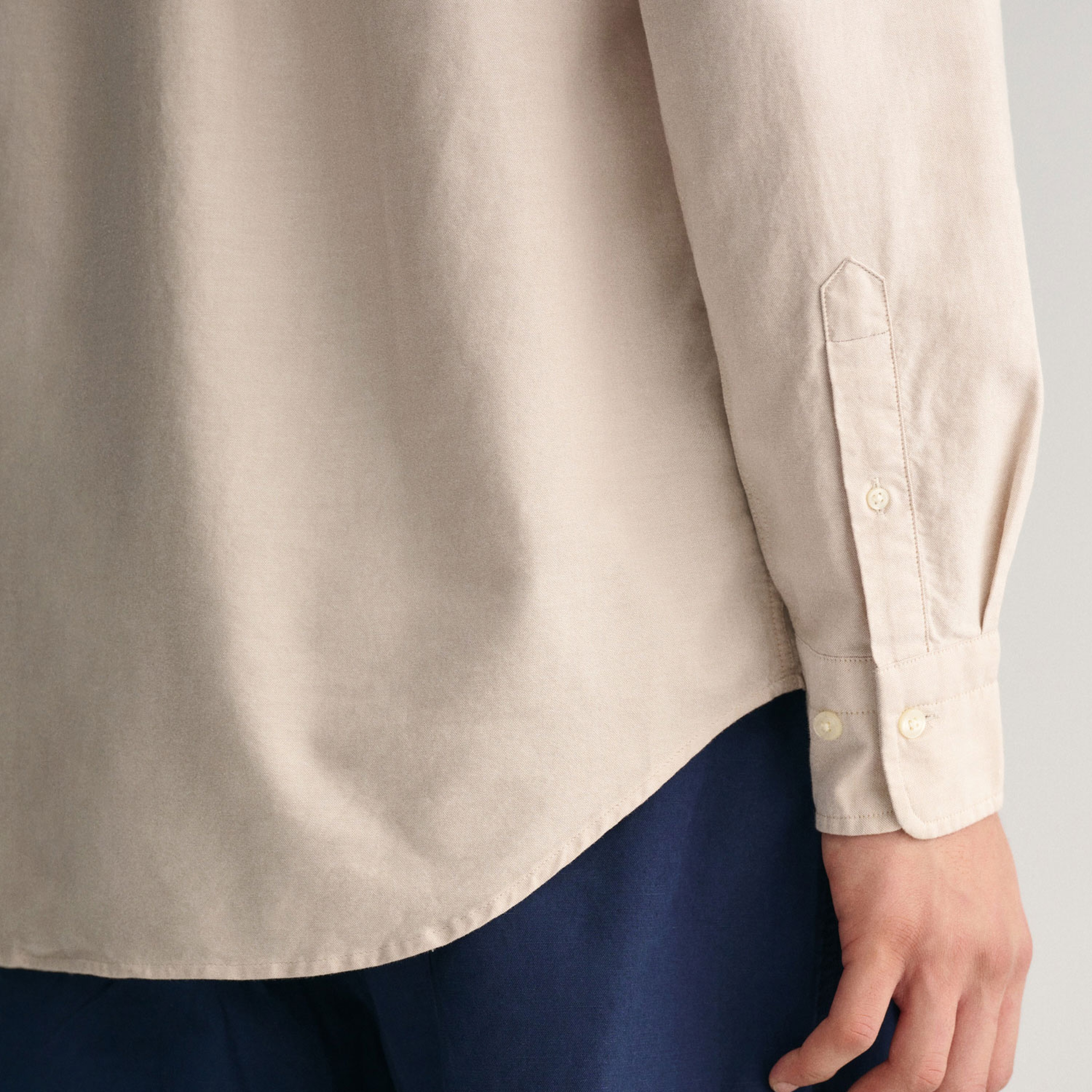 GANT Erkek Bej Regular Fit Düğmeli Yaka Oxford Gömlek