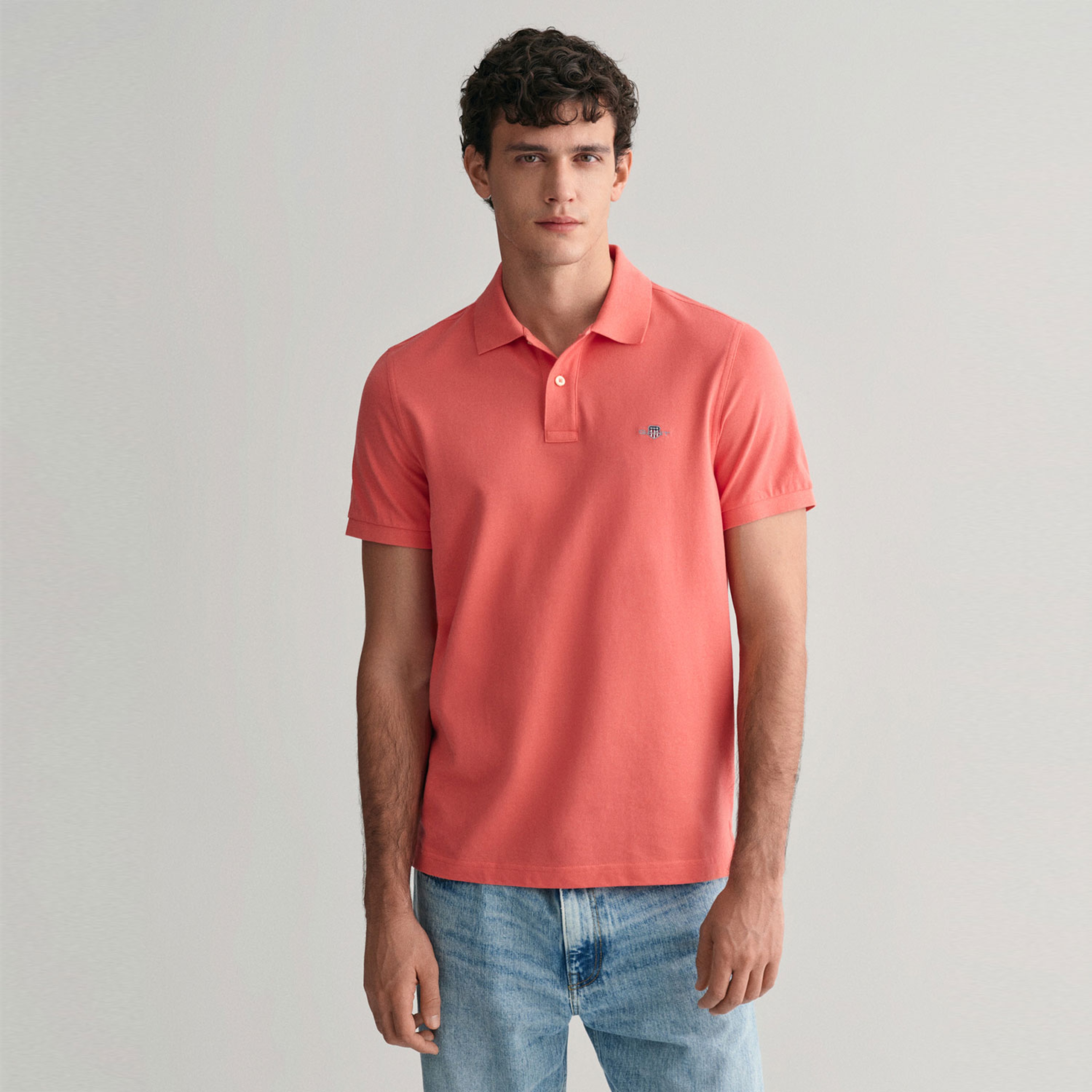 GANT Erkek Pembe Regular Fit Logolu Polo