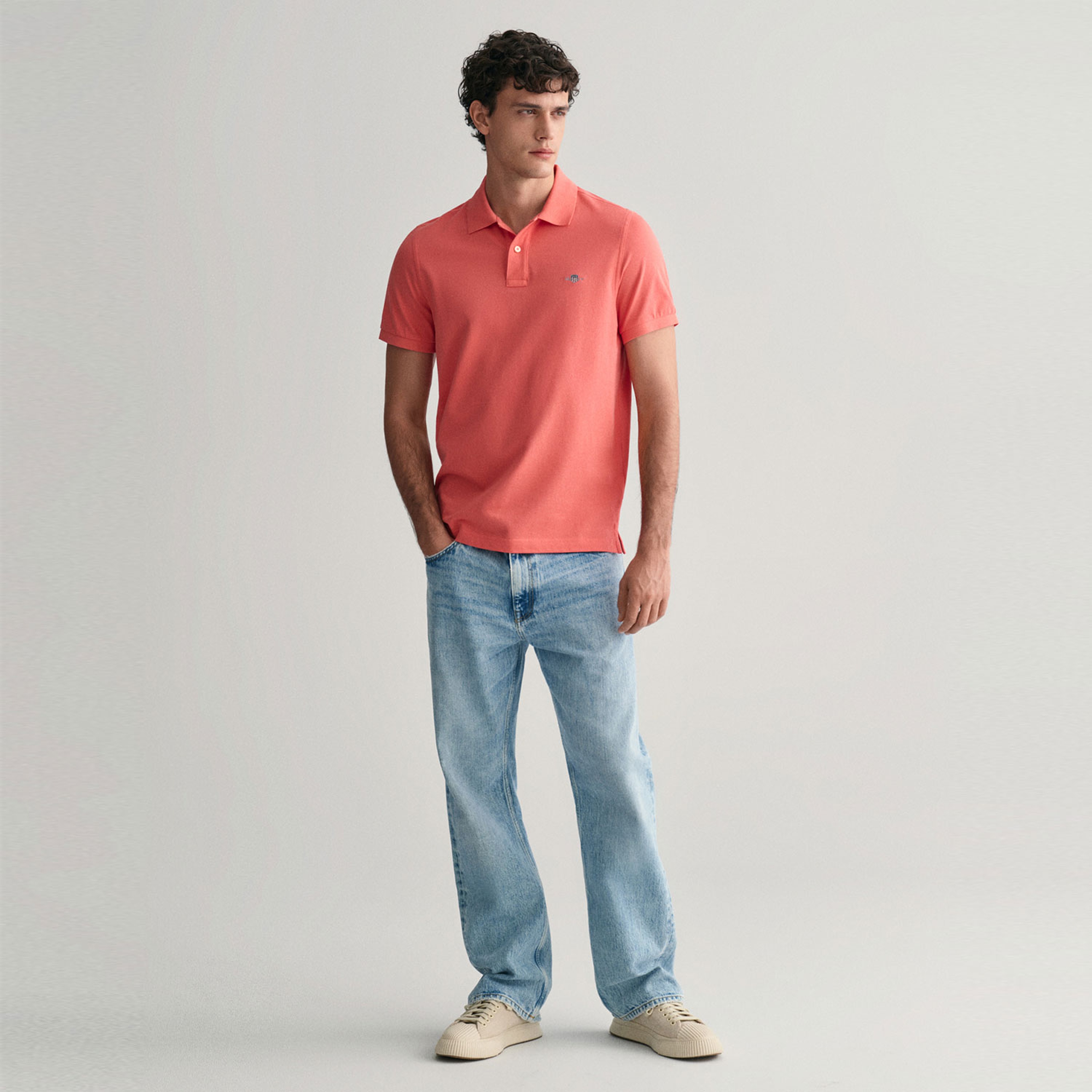 GANT Erkek Pembe Regular Fit Logolu Polo