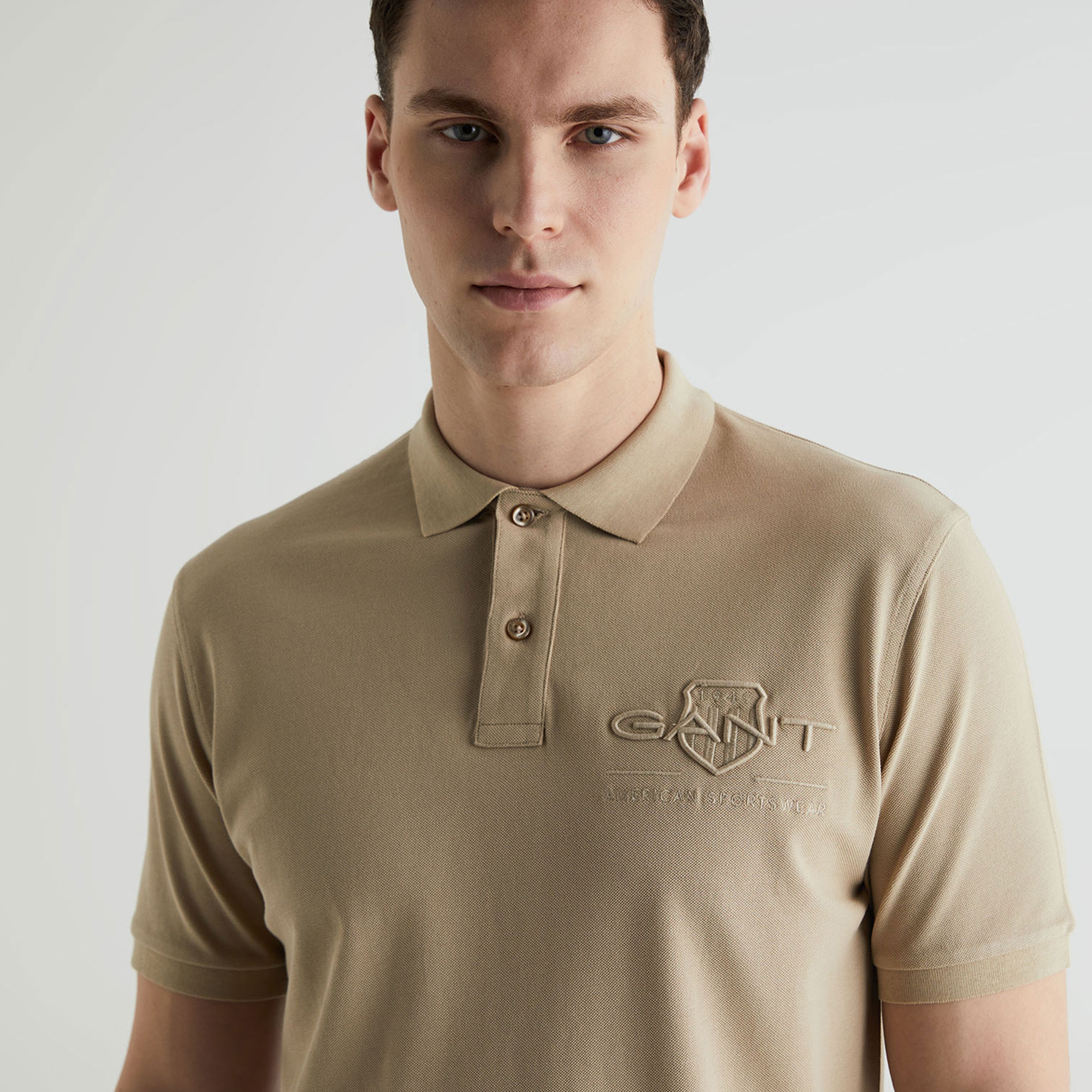 GANT Erkek Bej Regular Fit Logolu Polo