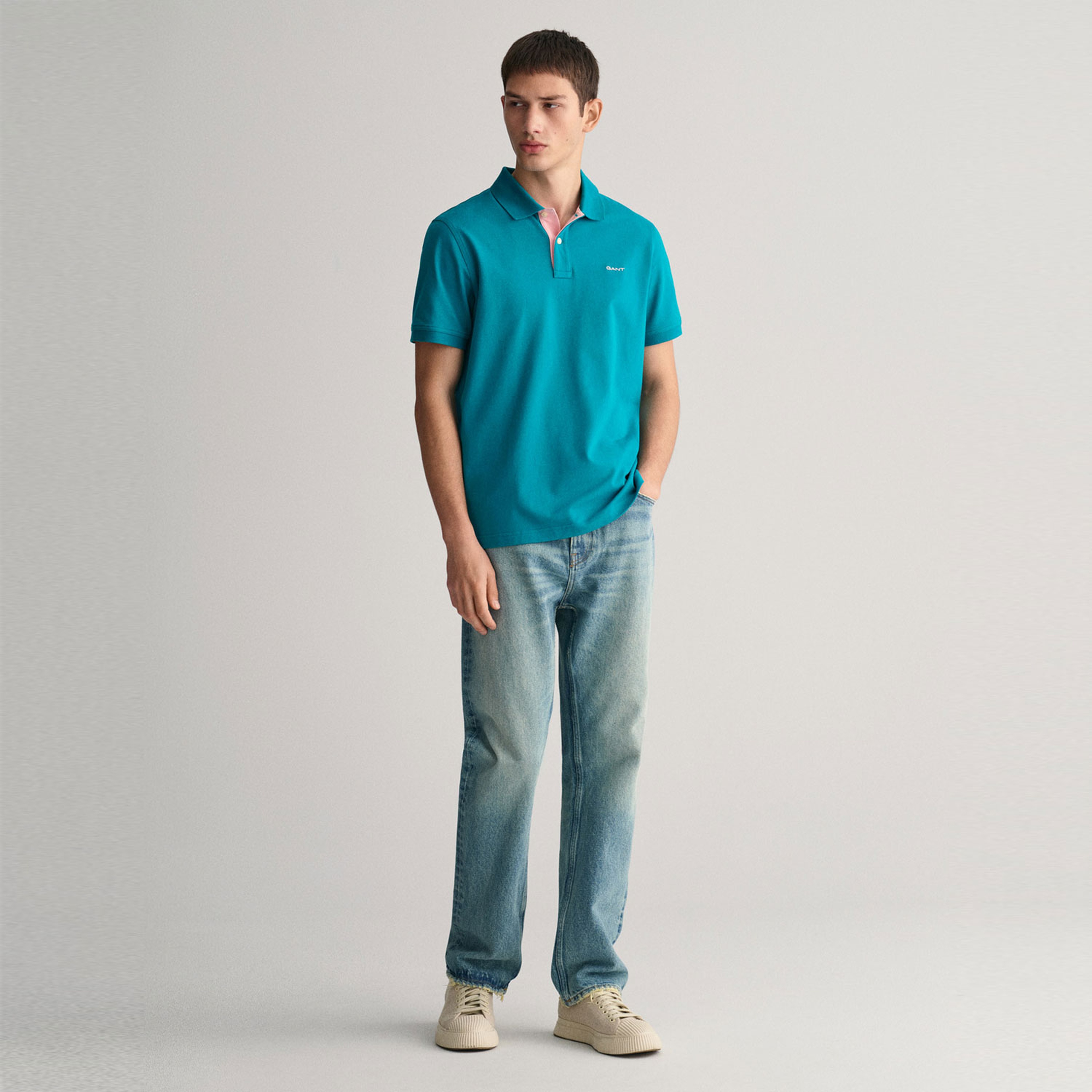 GANT Erkek Mavi Regular Fit Polo Yaka T-Shirt